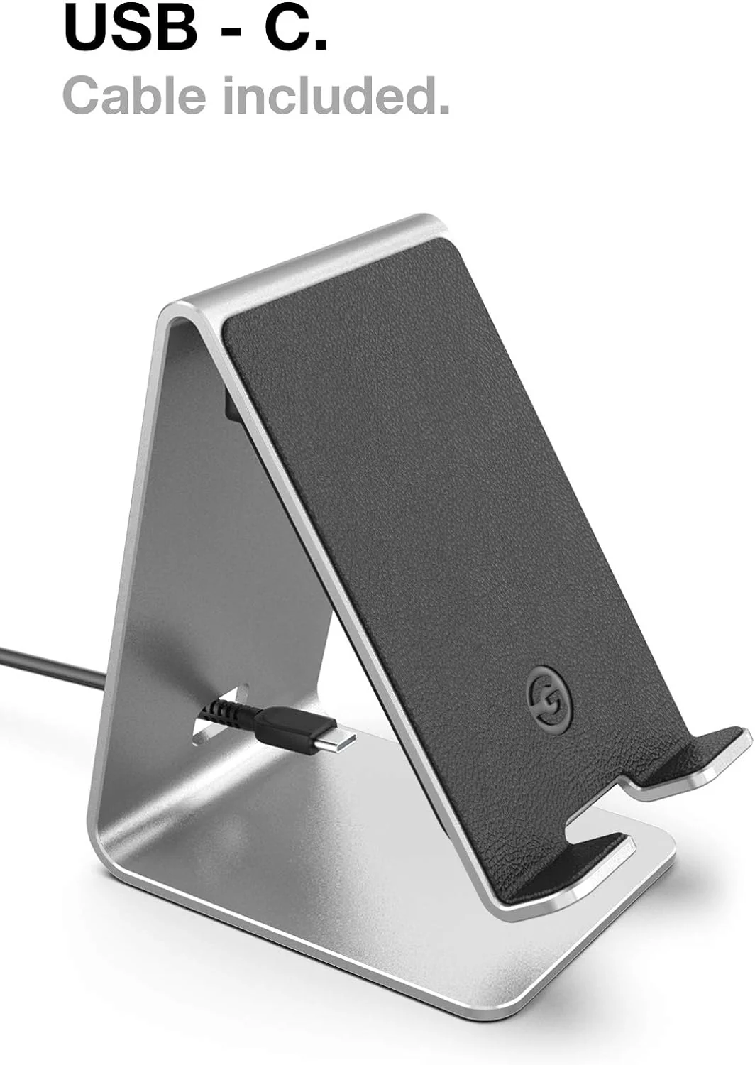PowerStand Wireless Charging Stand with Dimmable LED Backlights - Desktop Charger for iPhone, Android and Galaxy Phone Models (Aluminum Silver) - Image 5