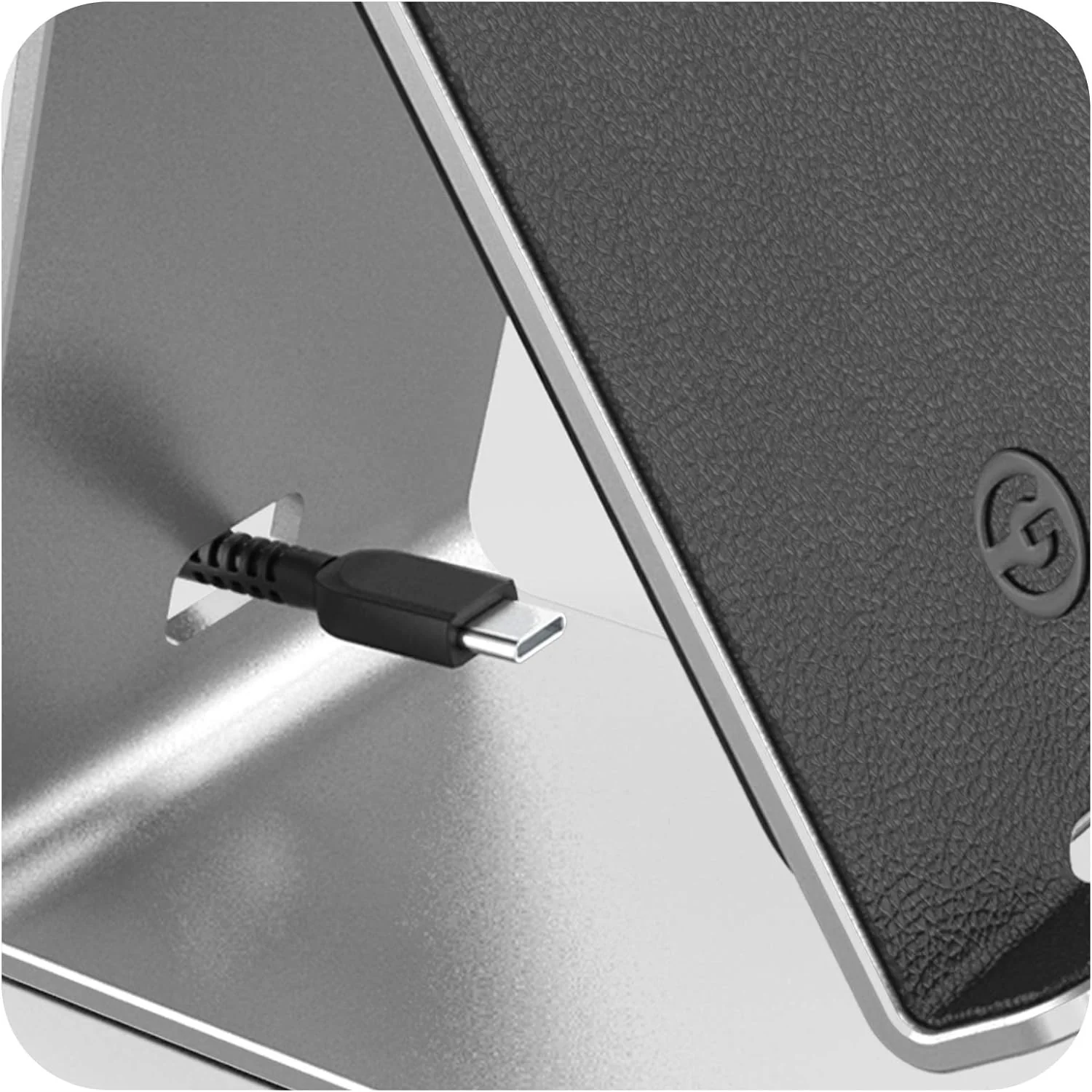 PowerStand Wireless Charging Stand with Dimmable LED Backlights - Desktop Charger for iPhone, Android and Galaxy Phone Models (Aluminum Silver) - Image 7
