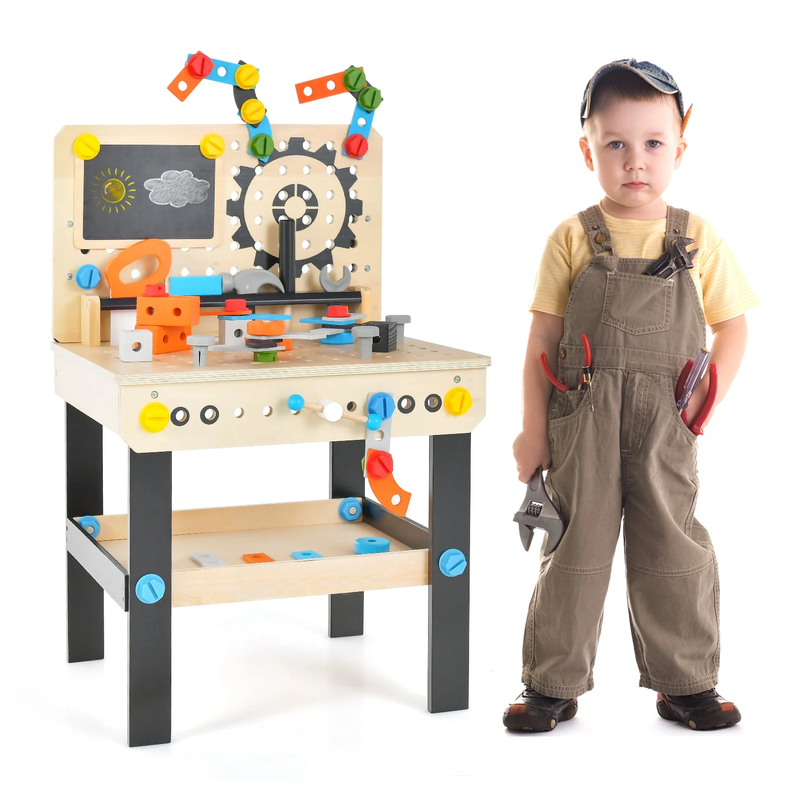 Pretend Play Workbench with Tools Set and Realistic Accessories - Image 2