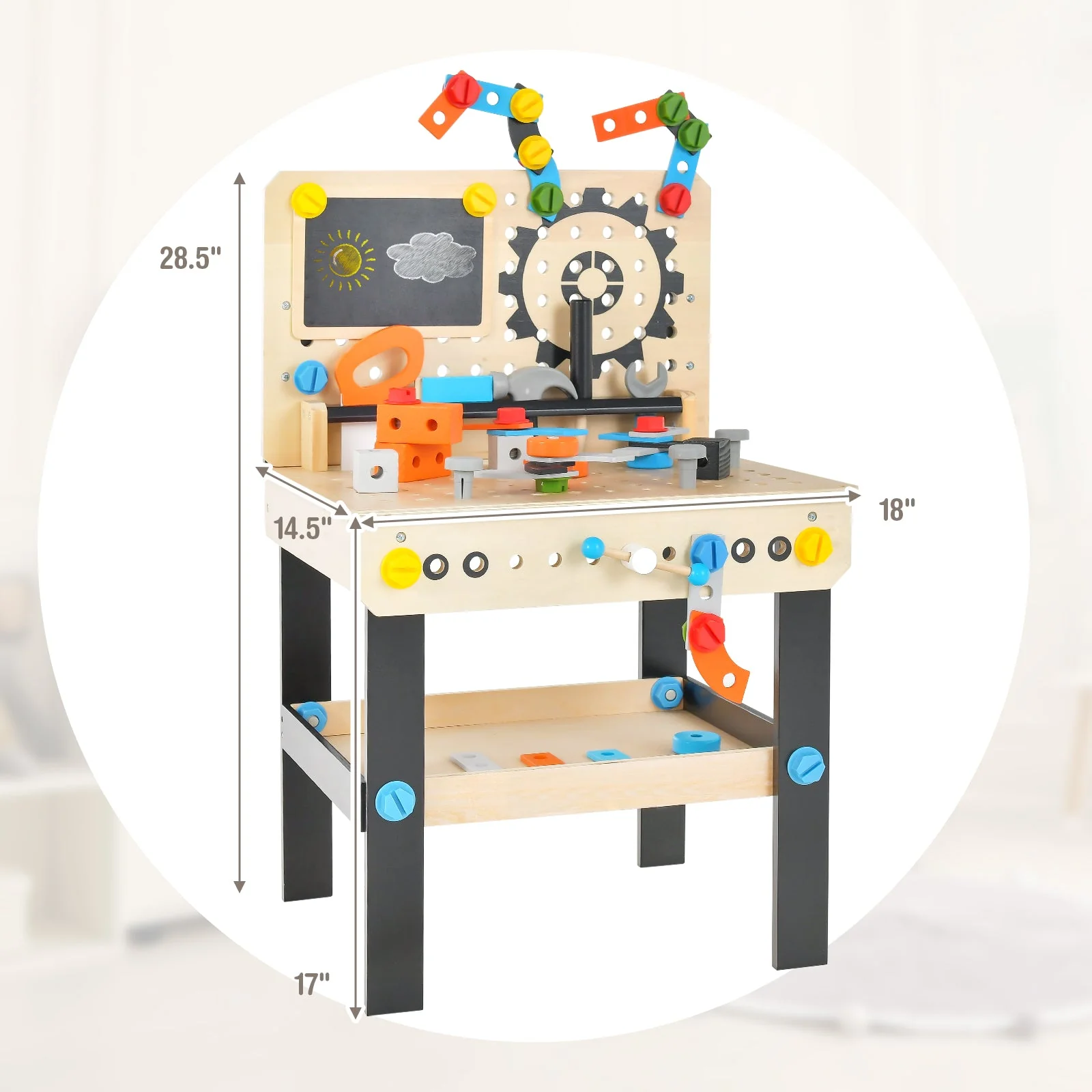 Pretend Play Workbench with Tools Set and Realistic Accessories - Image 4