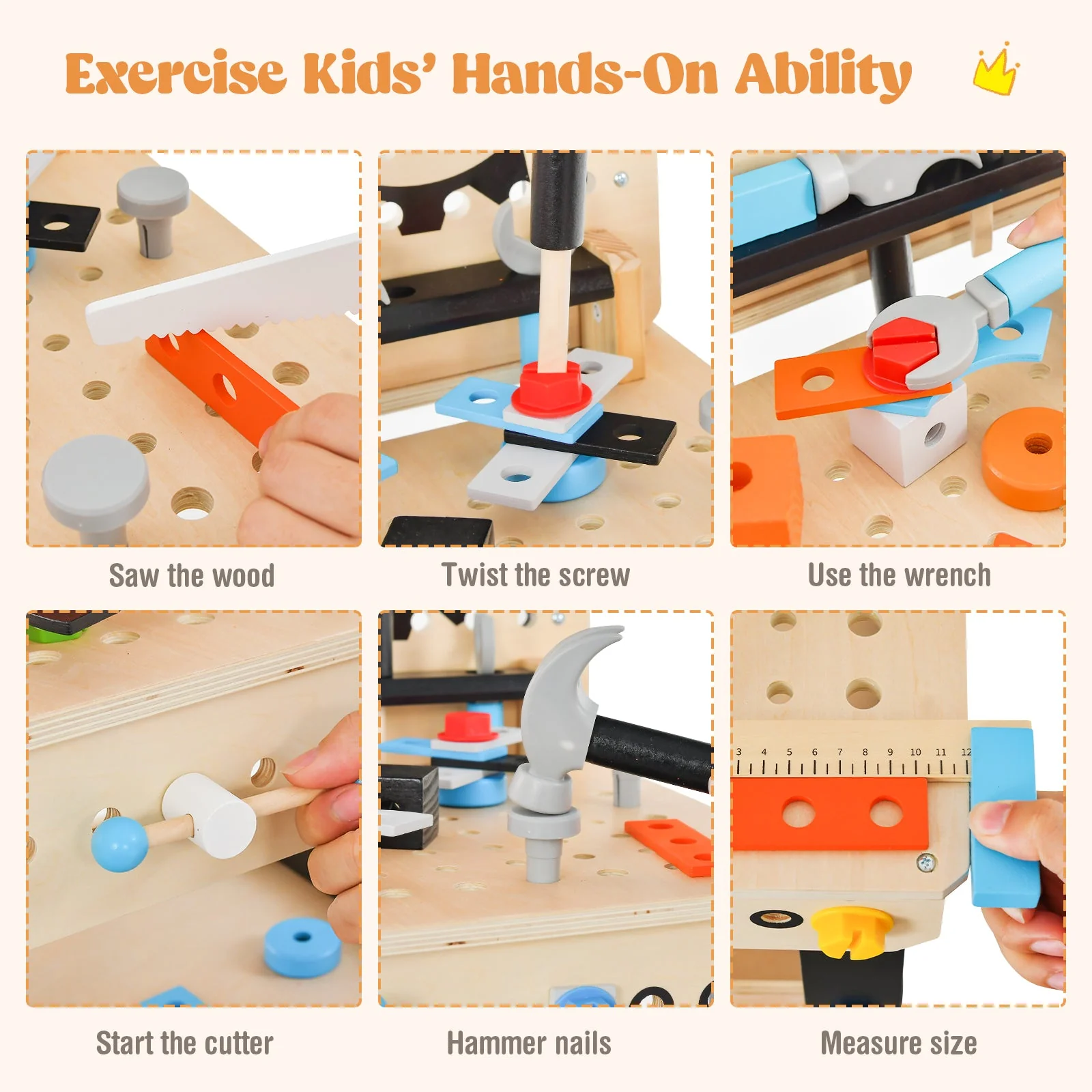 Pretend Play Workbench with Tools Set and Realistic Accessories - Image 6