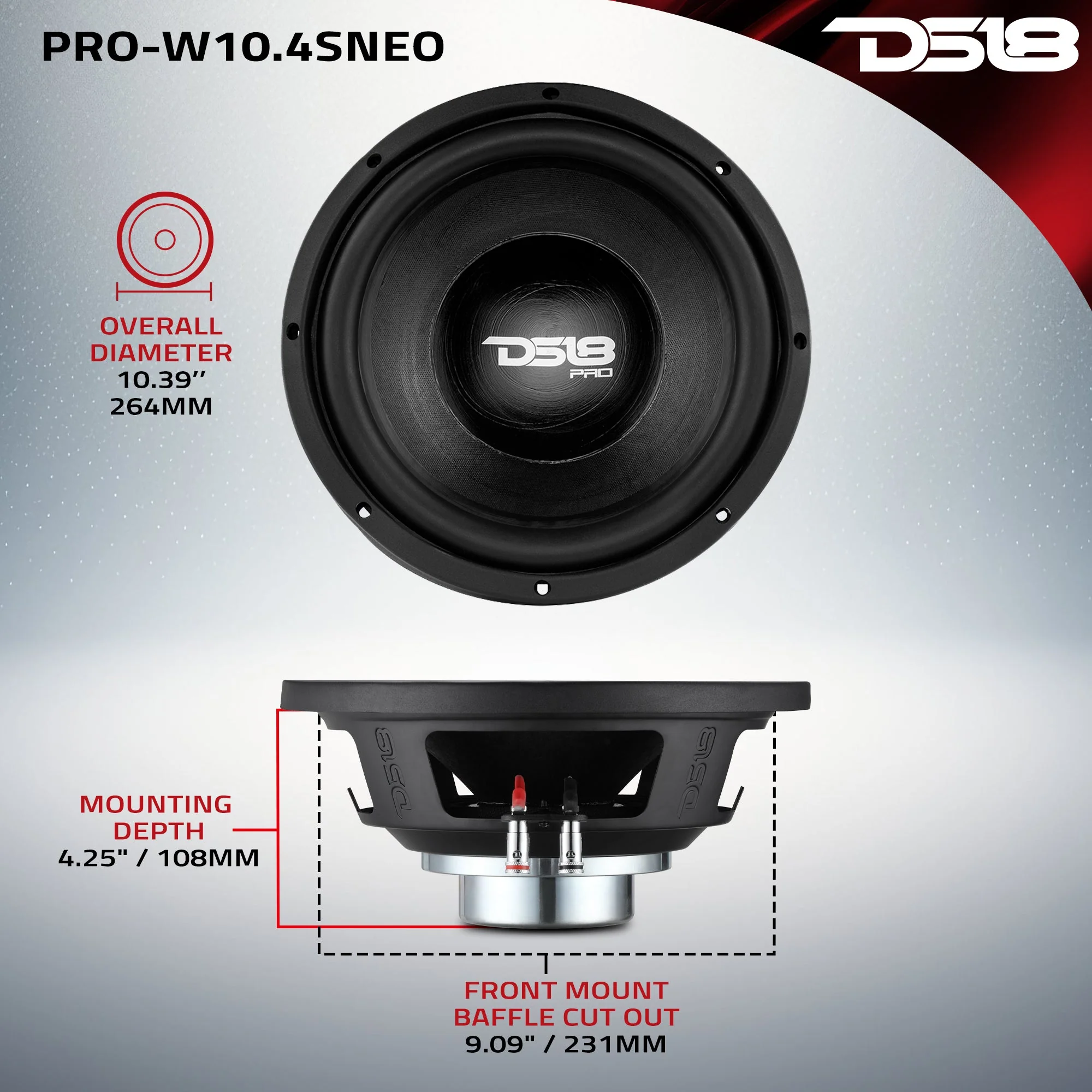 PRO 10" Neodymium Water Resistant Woofer 400 Watts Rms 4-Ohm SVC - Image 7
