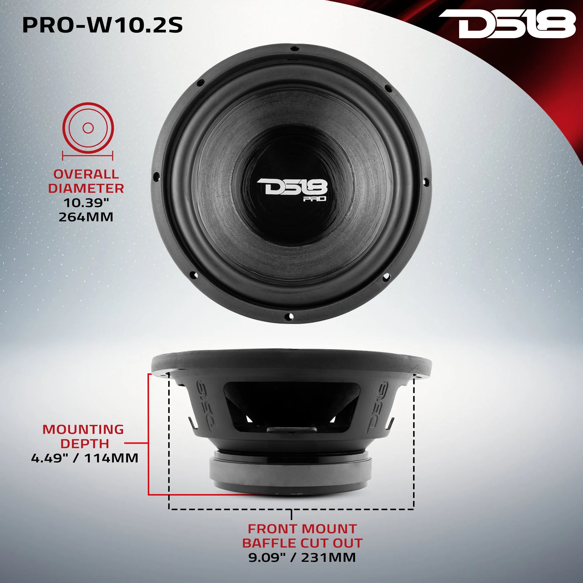 PRO 10" Water Resistant Woofer 350 Watts Rms 2-Ohm SVC - Image 7