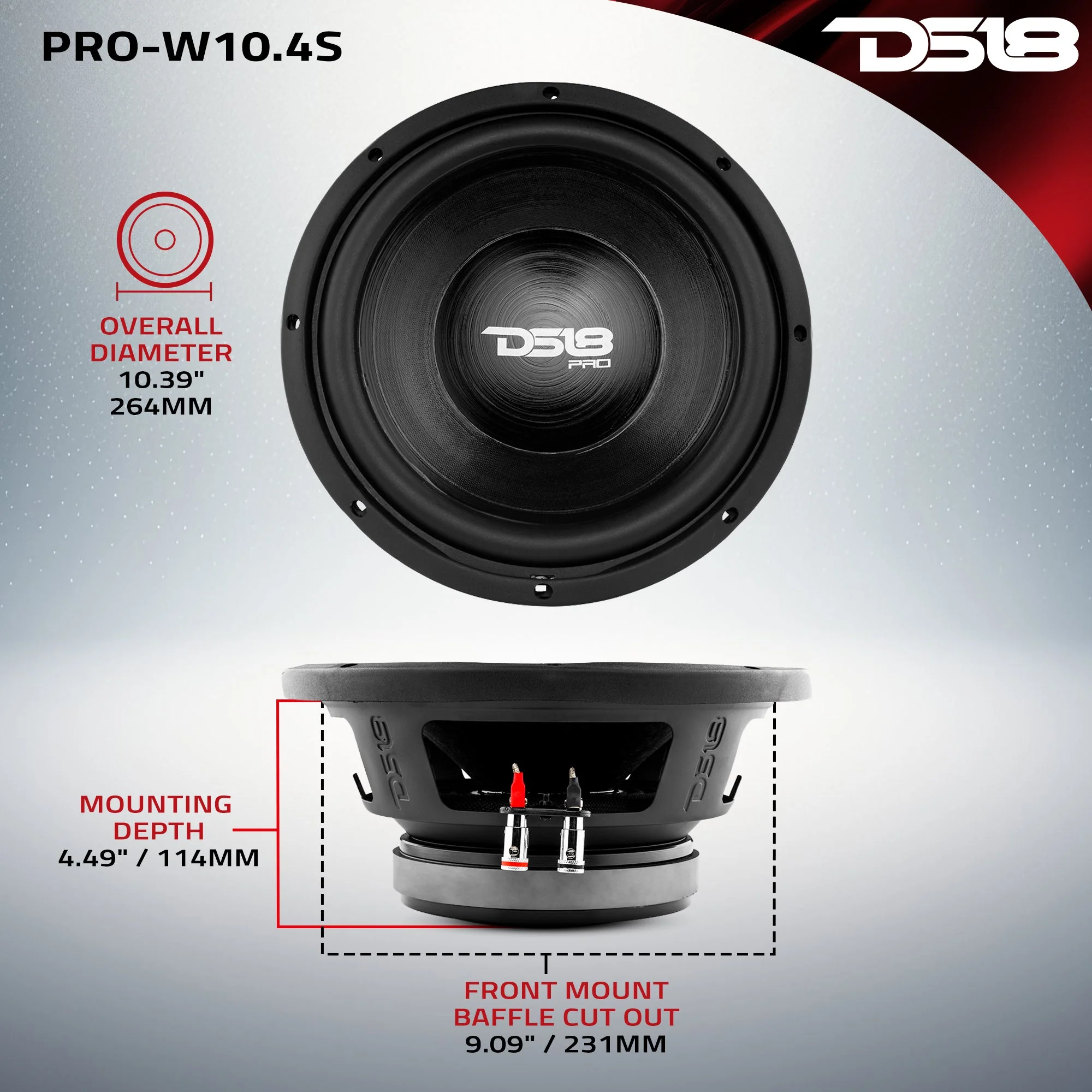 PRO 10" Water Resistant Woofer 350 Watts Rms 4-Ohm SVC - Image 7