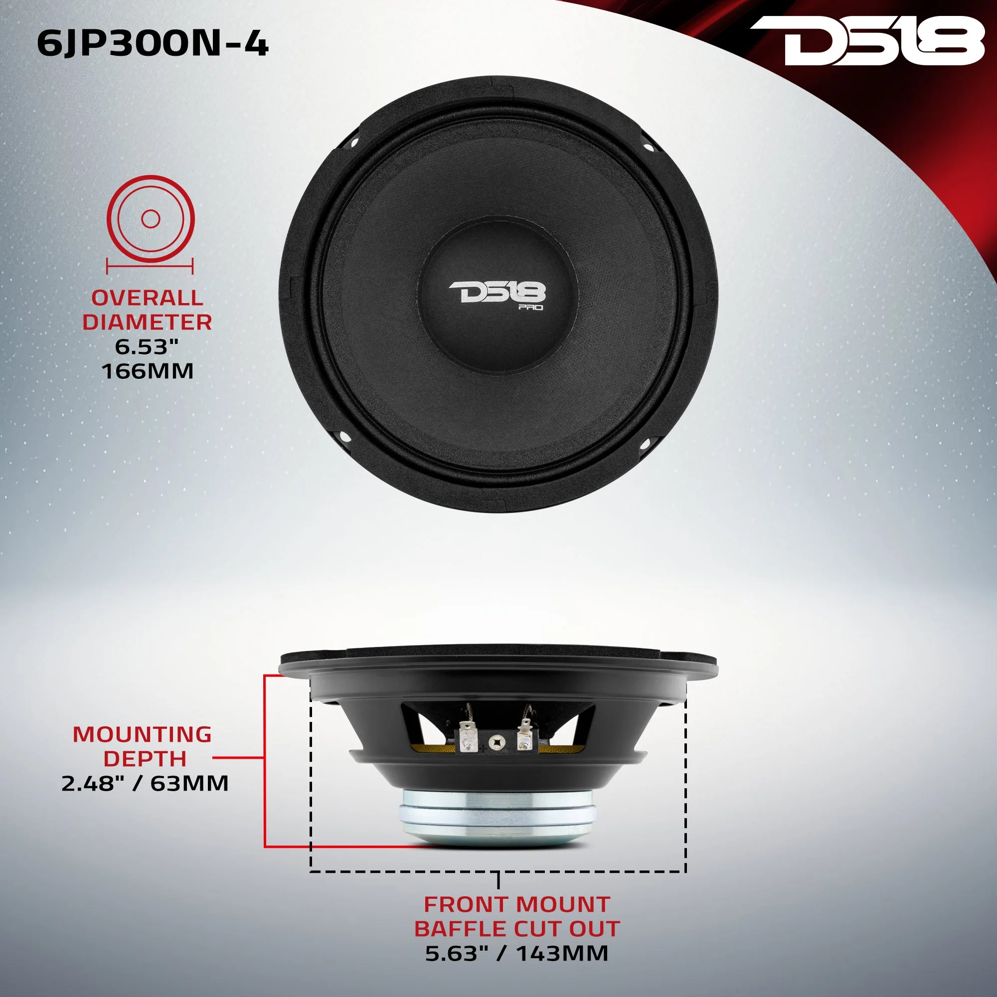 PRO 6.5" Neodymium Full-Range Loudspeaker 150 Watts Rms 4-Ohm (Used in JP6NEO Jeep Enclosures) - Image 6