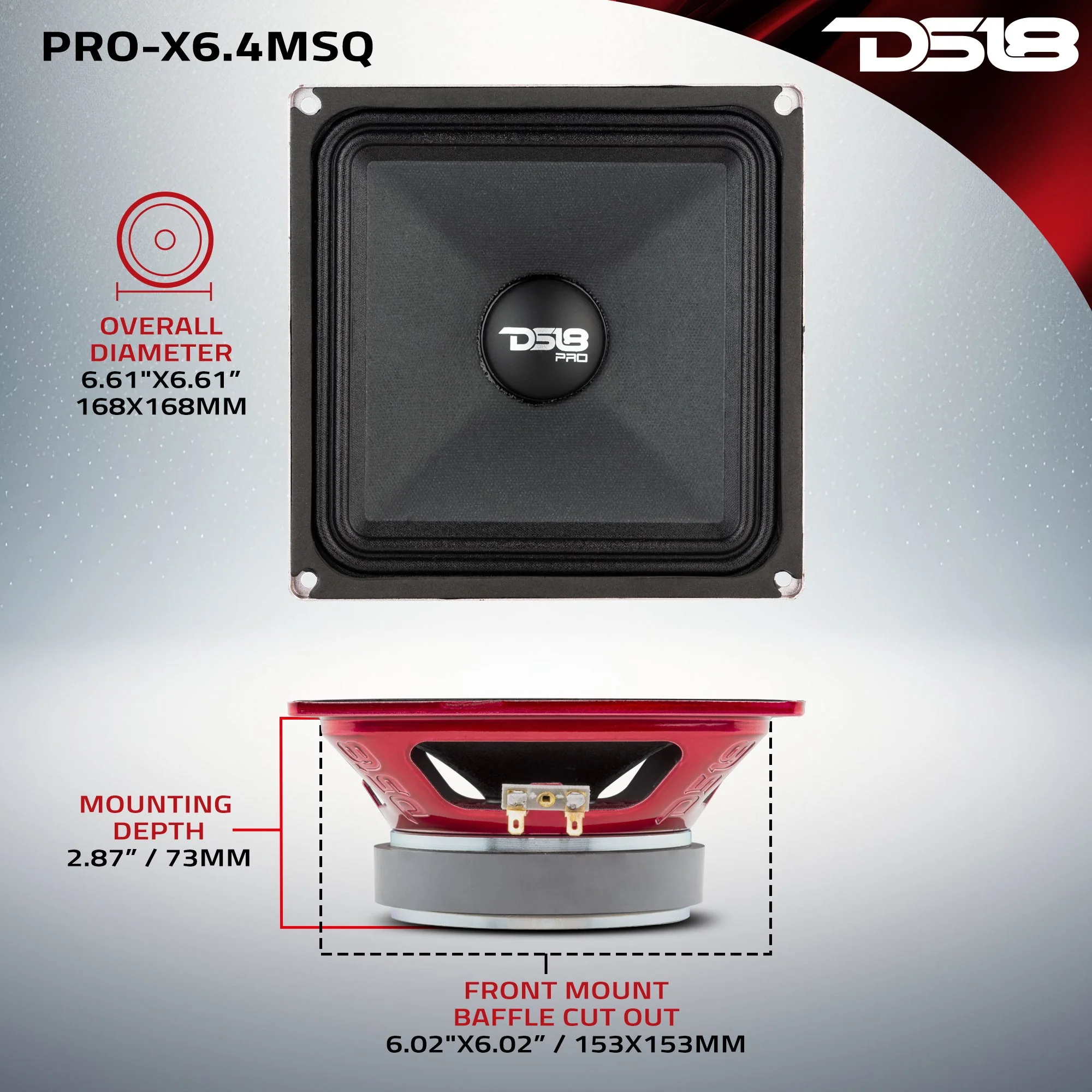 PRO 6.5" Square Midrange Loudspeaker 450 Watts 4-ohm - Image 7