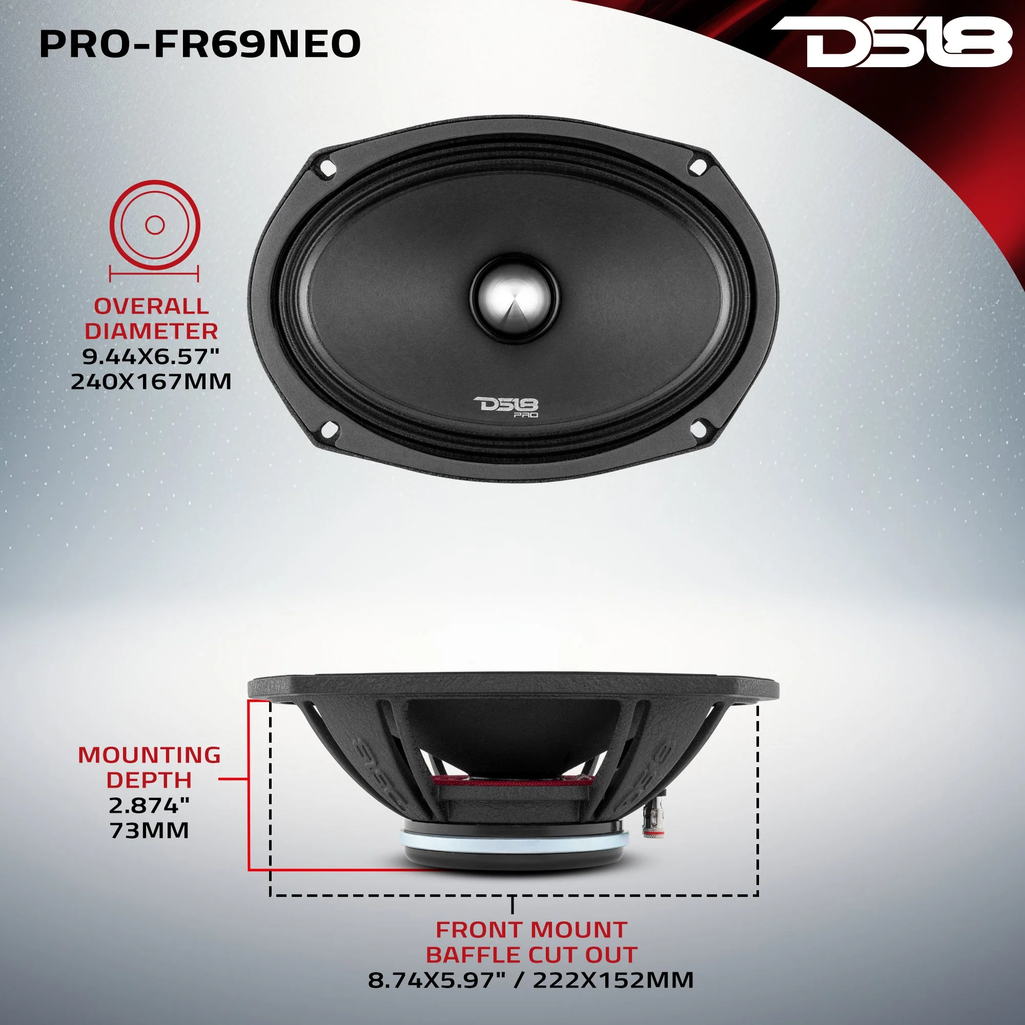 PRO 6x9" Neodymium Full-Range Bullet Loudspeaker 250 Watts Rms 4-Ohm - Image 9