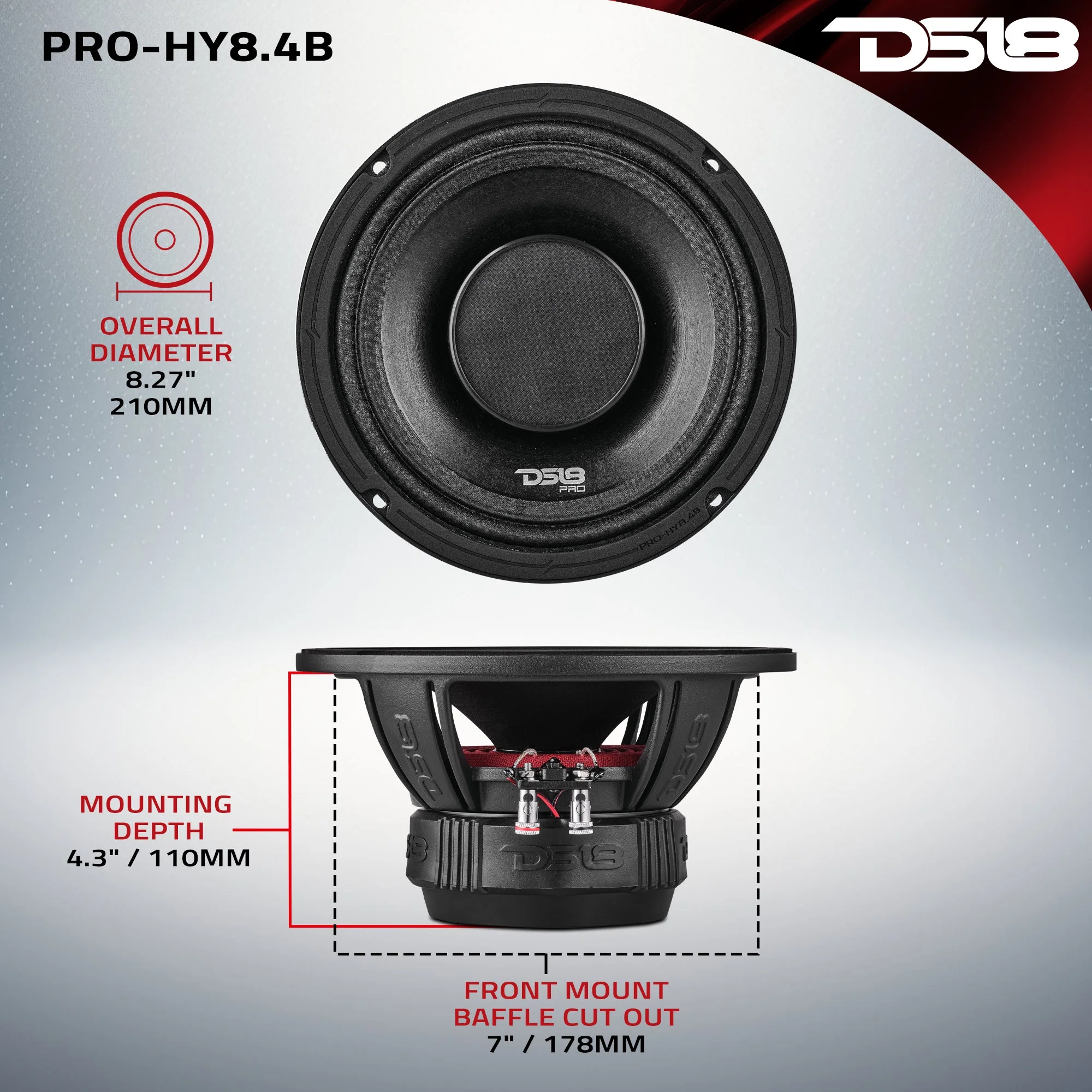 PRO 8" Coaxial Hybrid Mid-Range Water resistant Cone Loudspeaker with Built-in Driver 250 Watts Rms 4-Ohm - Image 7