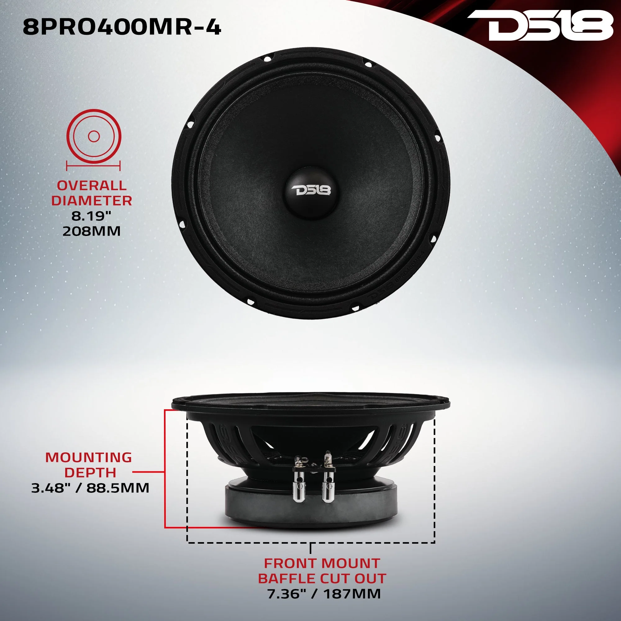PRO 8” High Sensitivity Professional Mid-Range Loudspeaker 200 Watts Rms 4-Ohm - Image 7
