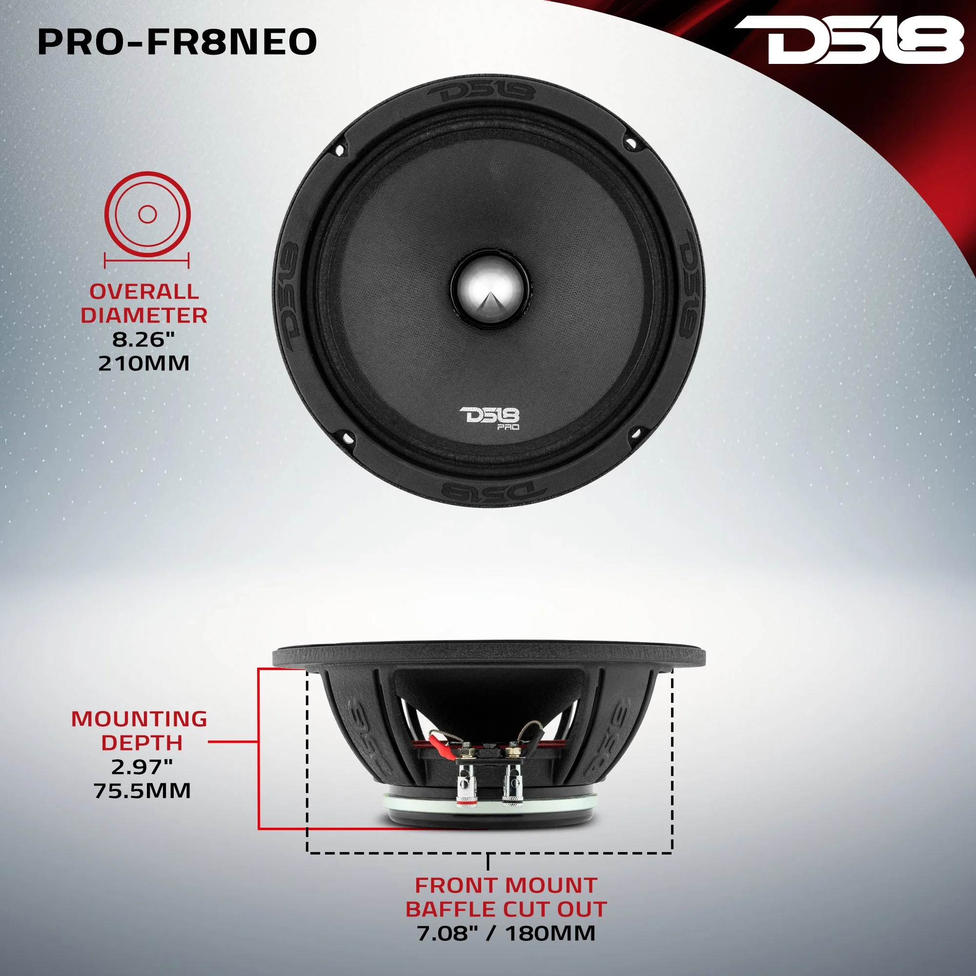 PRO 8" Neodymium Full-Range Bullet Loudspeaker 250 Watts Rms 4-Ohm - Image 9