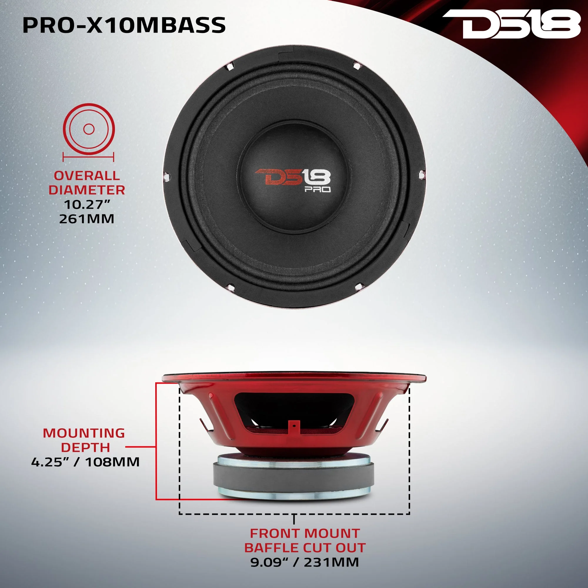 PRO-X 10" Mid-Bass Loudspeaker | 400W RMS 8-Ohm - Image 7
