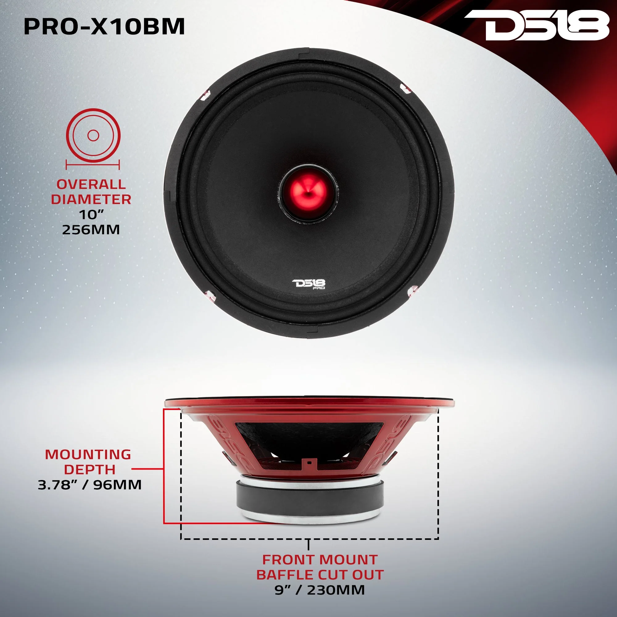 PRO-X 10" Mid-Range Bullet Loudspeaker | 300W RMS 8-Ohm - Image 7