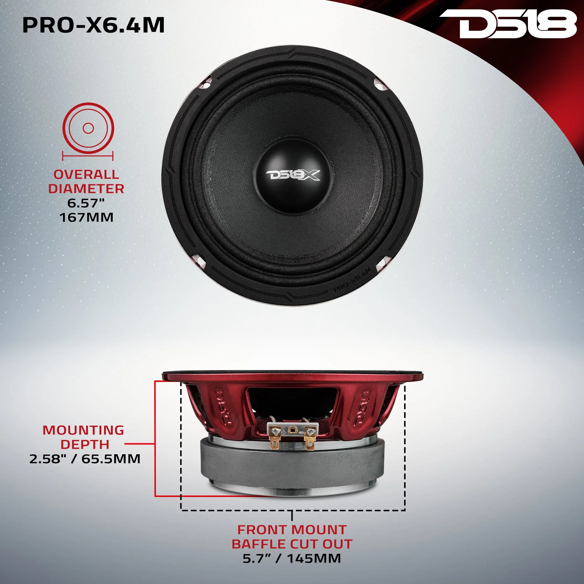 PRO-X 6.5" Mid-Range Loudspeaker 250 Watts Rms 4-Ohm - Image 7