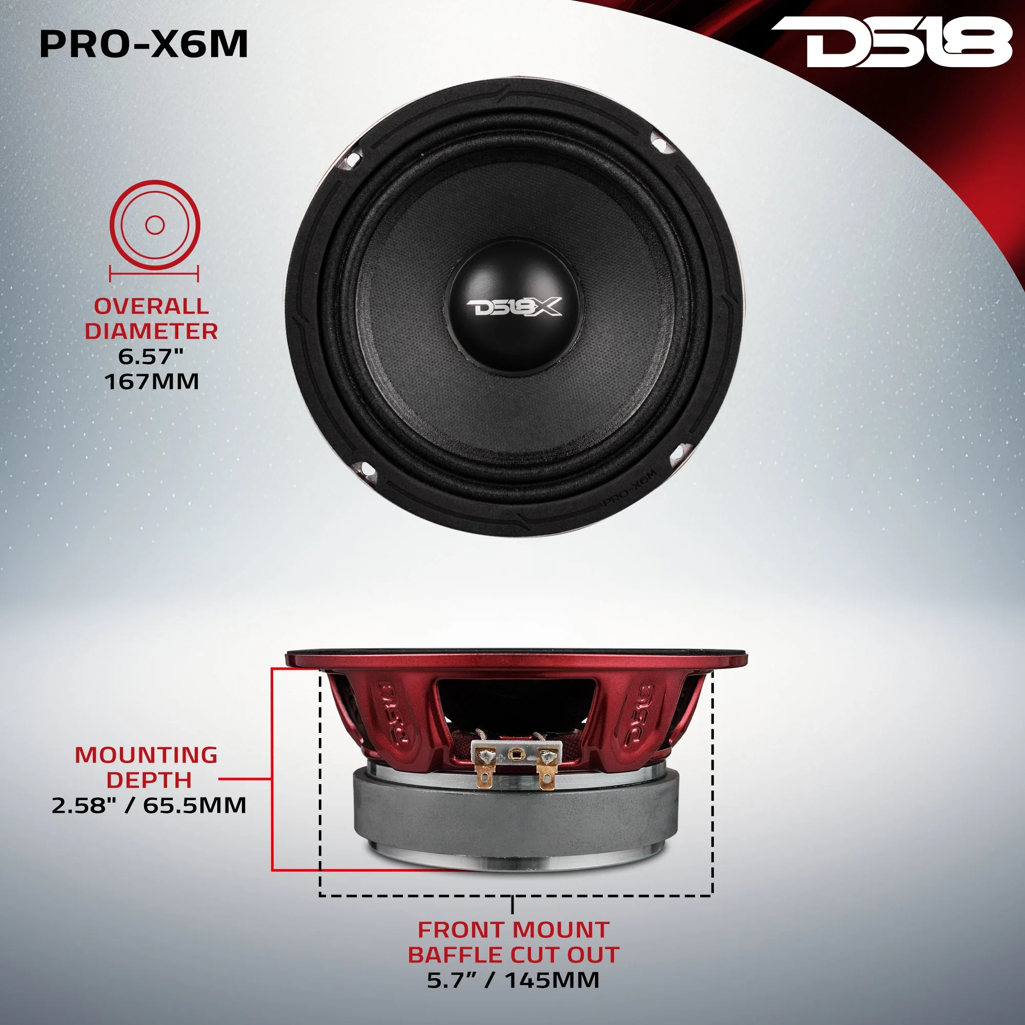 PRO-X 6.5" Mid-Range Loudspeaker 250 Watts Rms 8-Ohm - Image 7