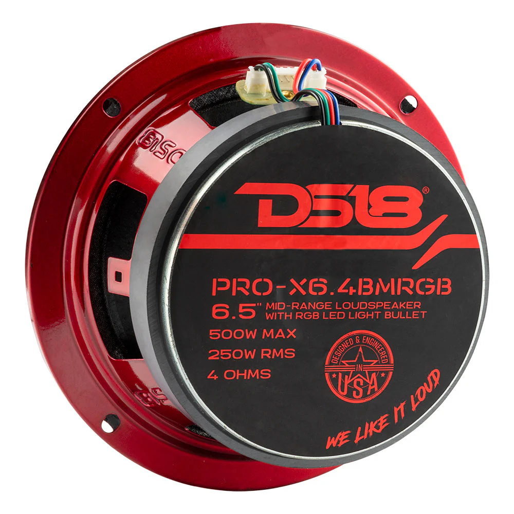 PRO-X 6.5" Mid-Range Loudspeaker with RGB Light Bullet 250 Watts Rms 4-Ohm - Image 4