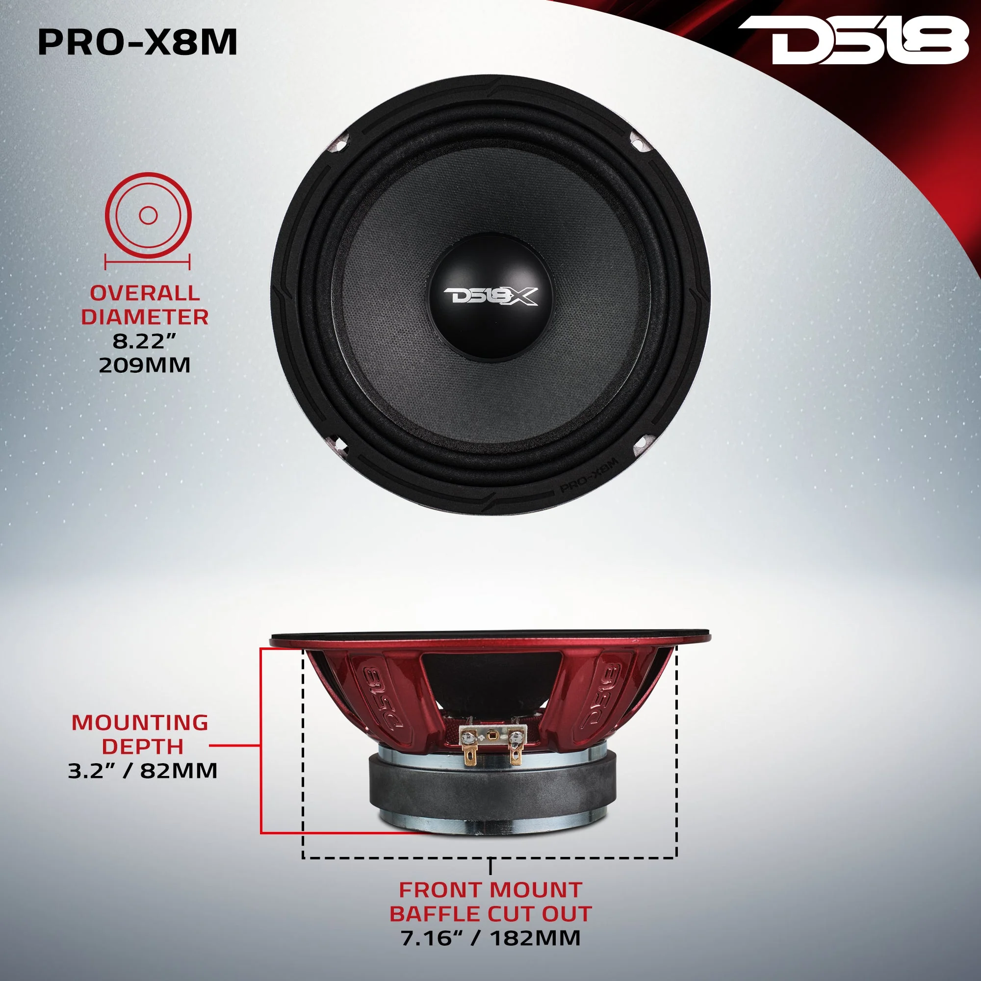 PRO-X 8" Mid-Range Loudspeaker 275 Watts Rms 8-Ohm - Image 6