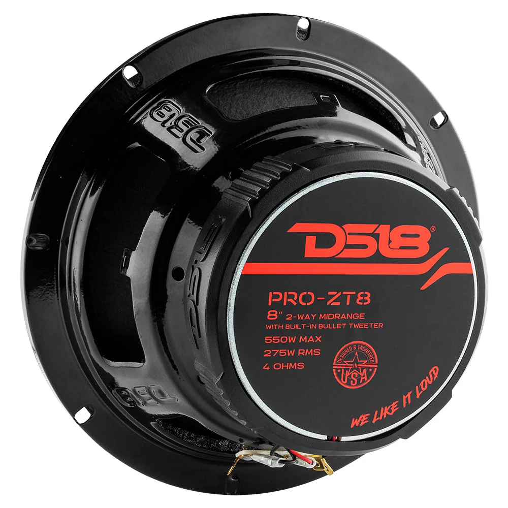 PRO-ZT 8" Coaxial Mid-Range Loudspeaker with Water Resistant Cone Built-in Bullet Tweeter and Grill 275 Watts Rms 4-Ohm - Image 6