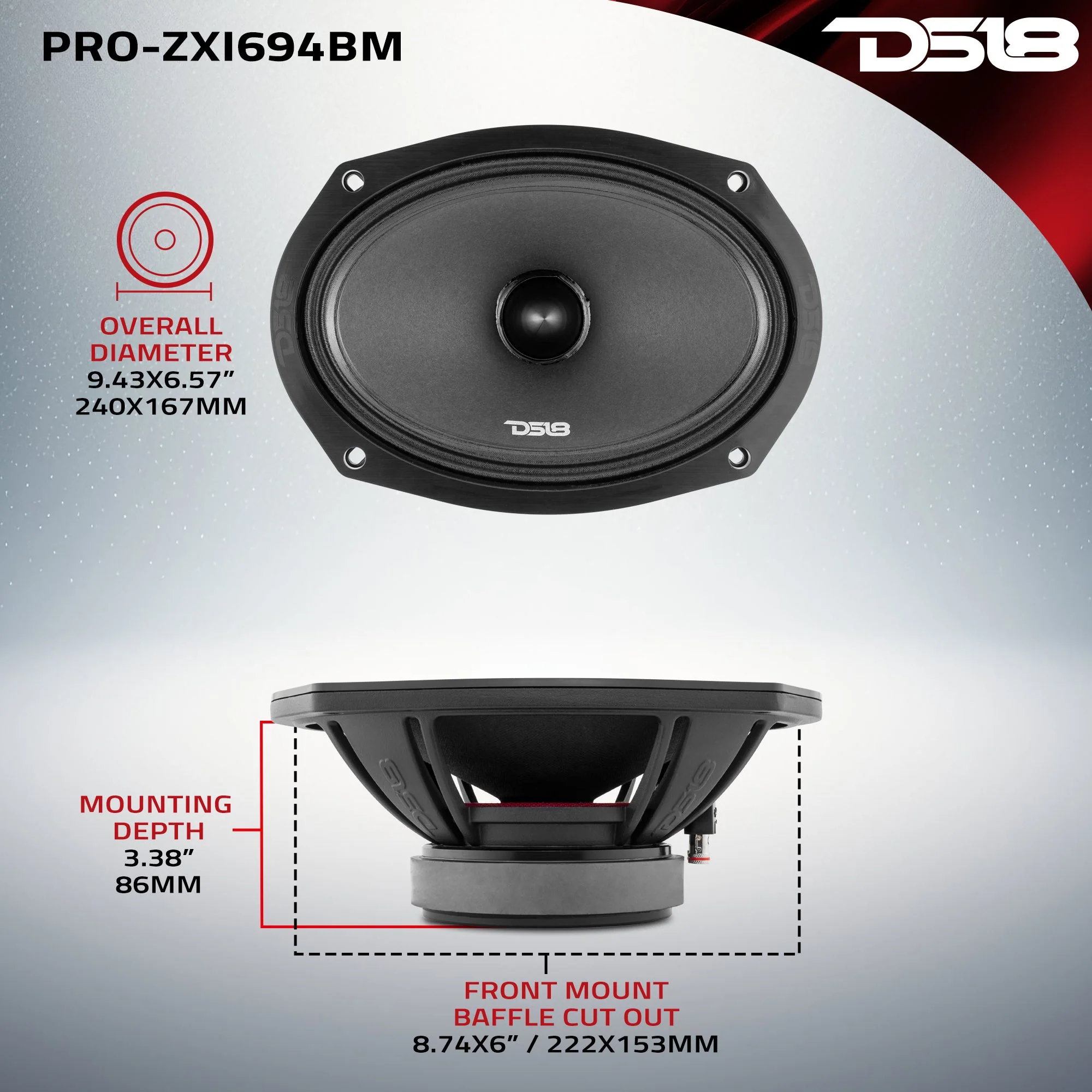 PRO-ZXI 6x9" Mid-Range Bullet Loudspeaker Neodymium/Ferrite Magnets | 300W RMS 4-Ohm - Image 7
