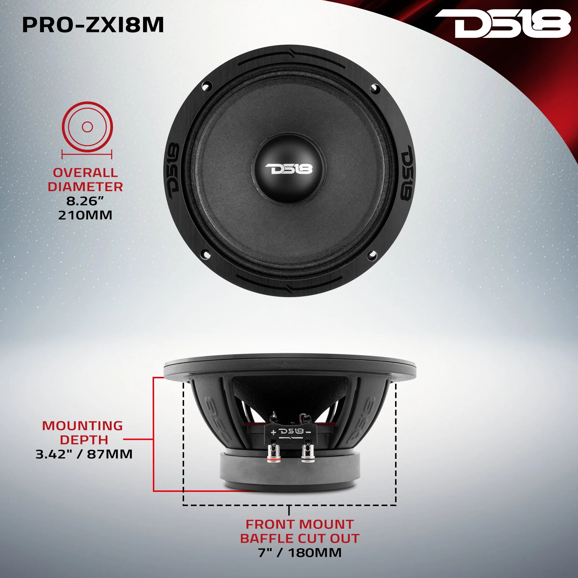 PRO-ZXI 8" Mid-Range Loudspeaker With Neodymium/Ferrite Magnets 350 Watts Rms 8-Ohm - Image 7