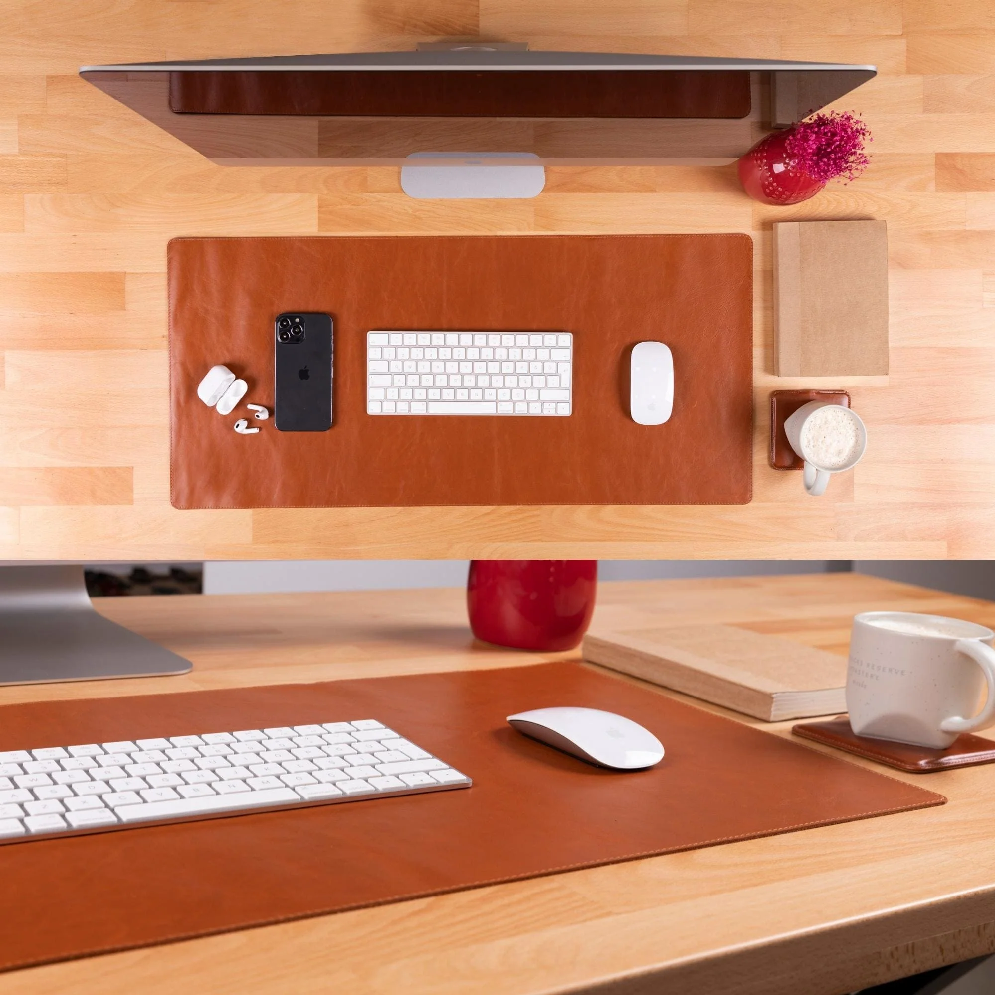 Rawlins Leather Desk Pads - 36x19 and 14.6x31.5 Inches - Image 2