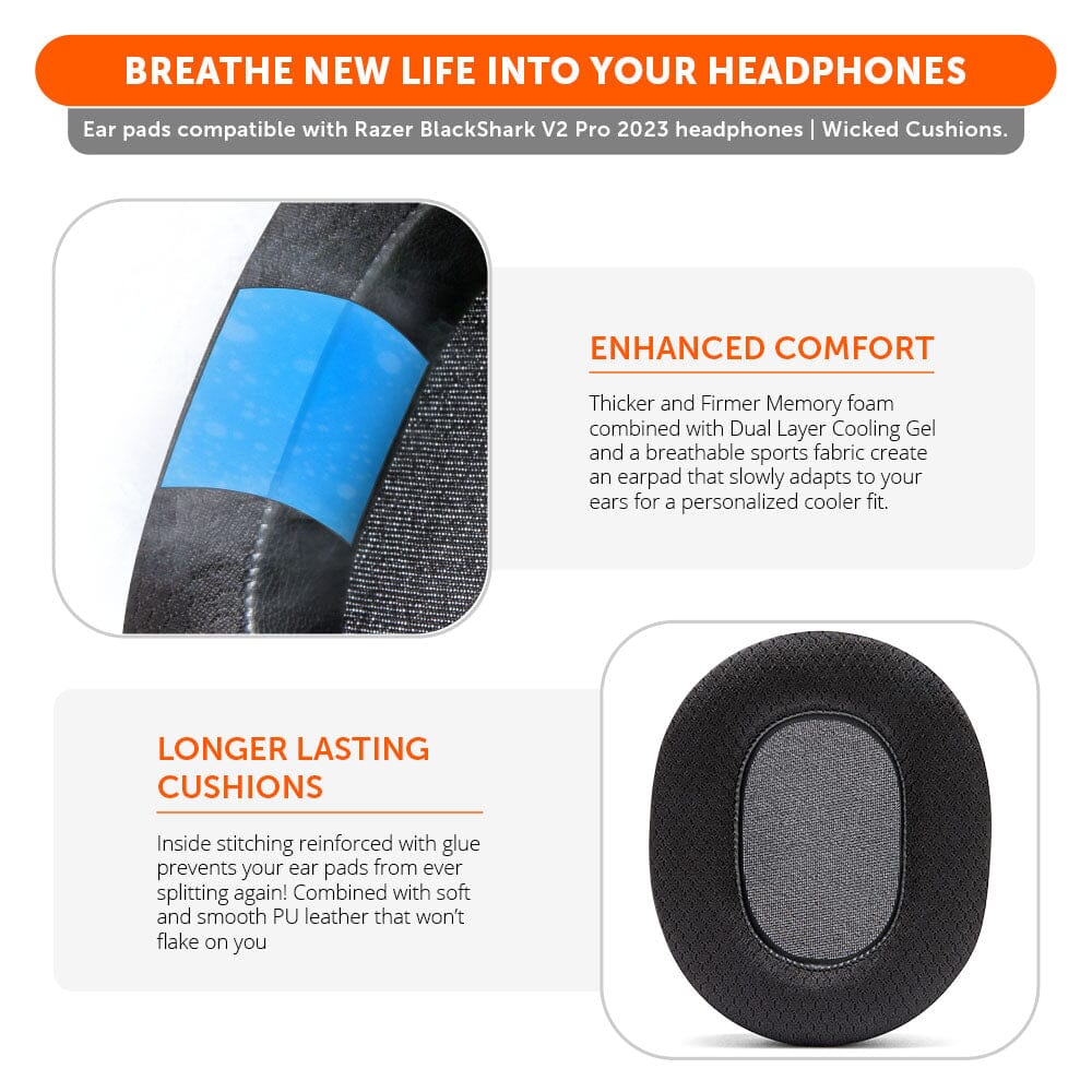 Razer Blackshark V2 Pro 2023 Earpads - WC FreeZe Cooling Gel - Image 3