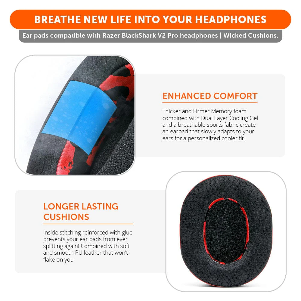 Razer Blackshark V2 Pro Earpads - WC FreeZe Cooling Gel (PRE 2023 model) - Image 12