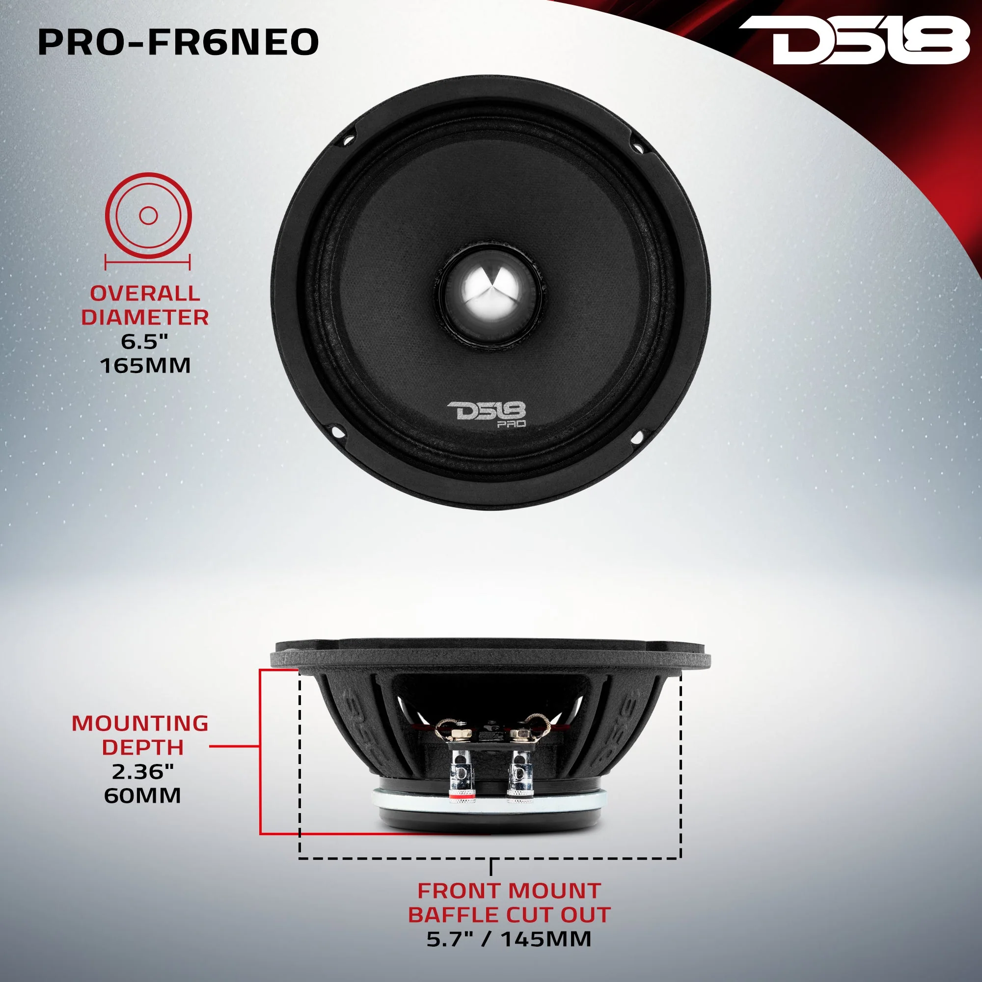 Refurbished - PRO 6.5" Neodymium Full-Range Bullet Loudspeaker 225 Watts Rms 4-Ohm - Image 9