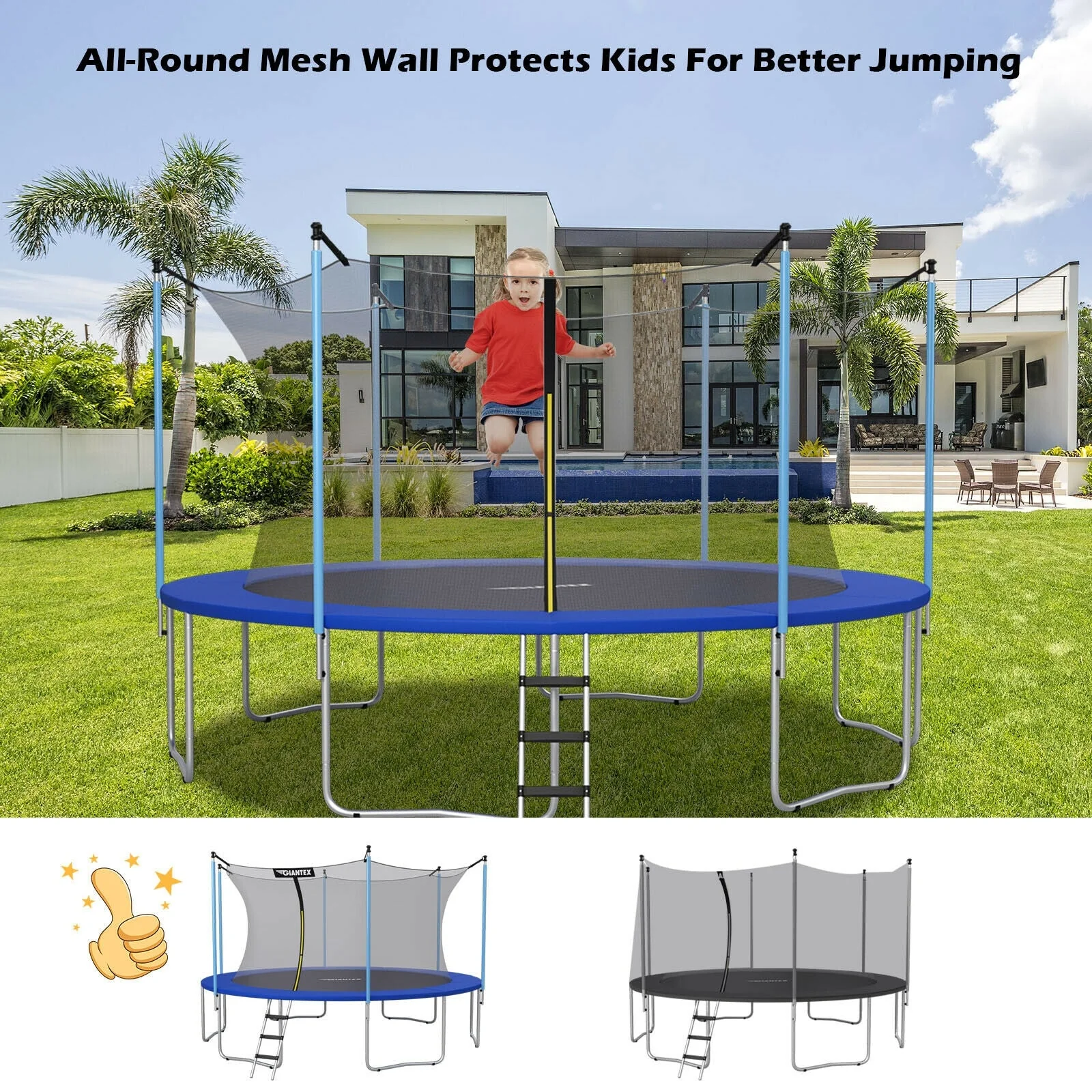 Replacement Weather-Resistant Trampoline Safety Enclosure Net-8 ft - Image 5