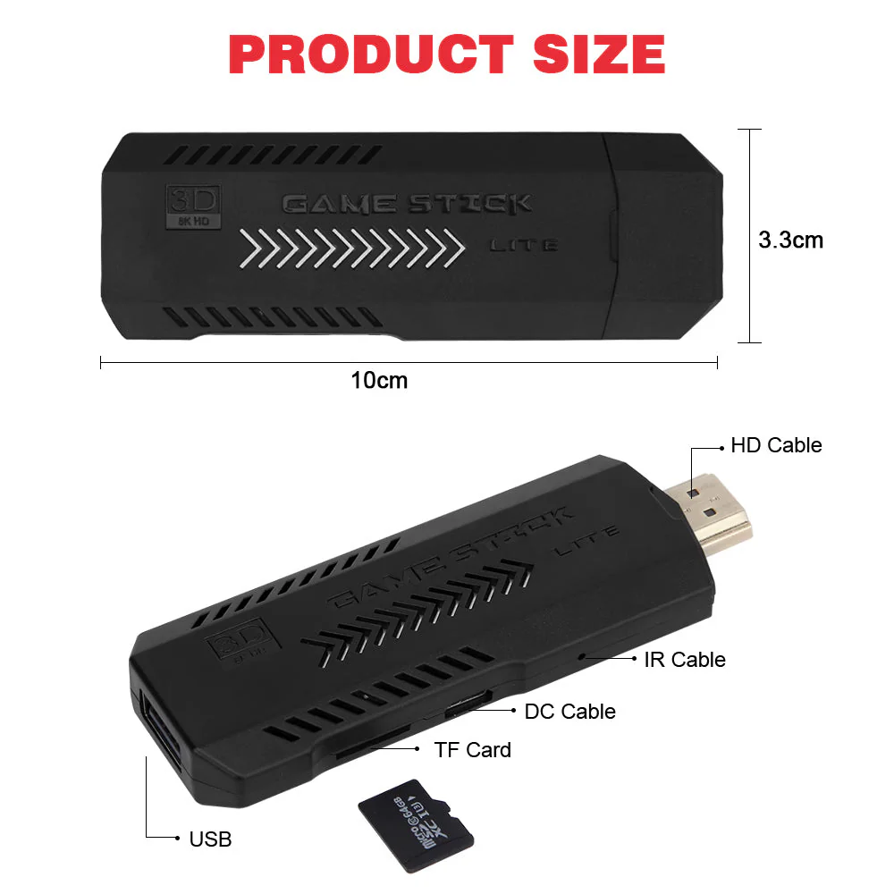 Retro 4K HDMI Game Stick – 30K+ Games with 2 Wireless Controllers - Image 10