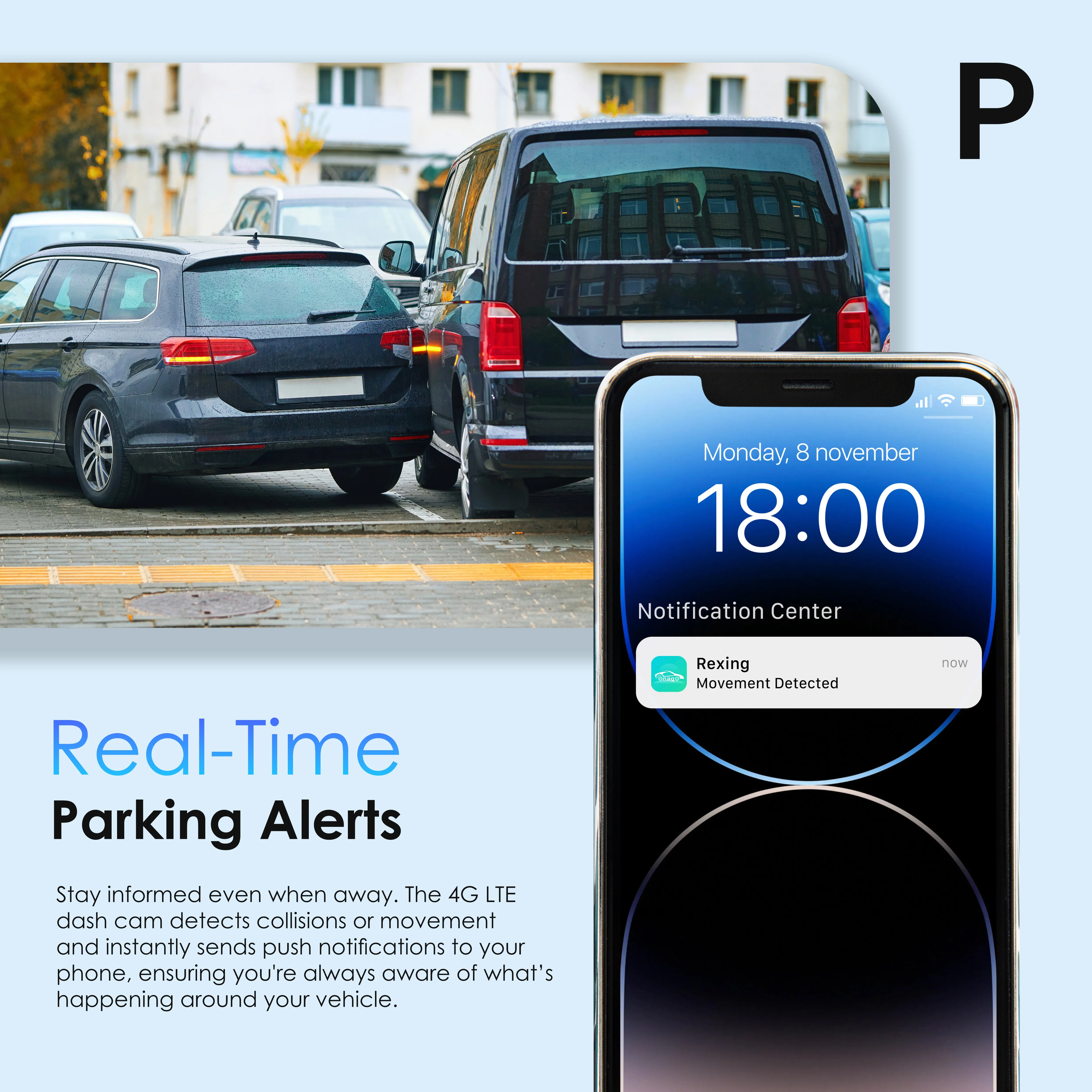 Rexing 4G LTE 2-Channel Dash Cam with GPS – 2.5K Front + 1080p Rear | Real-Time Remote Access & Alerts - Image 6