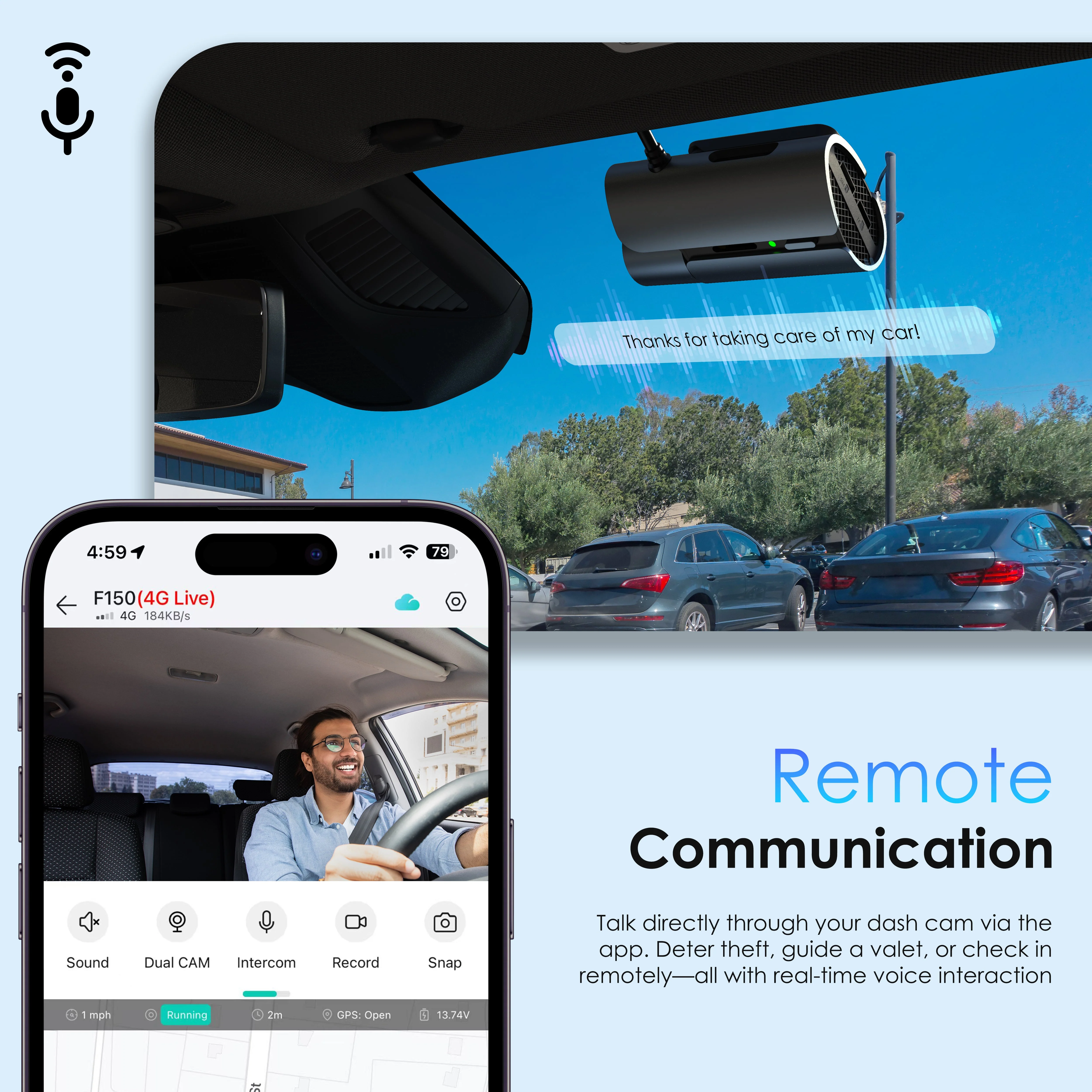 Rexing 4G LTE 2-Channel Dash Cam with GPS – 2.5K Front + 1080p Rear | Real-Time Remote Access & Alerts - Image 8