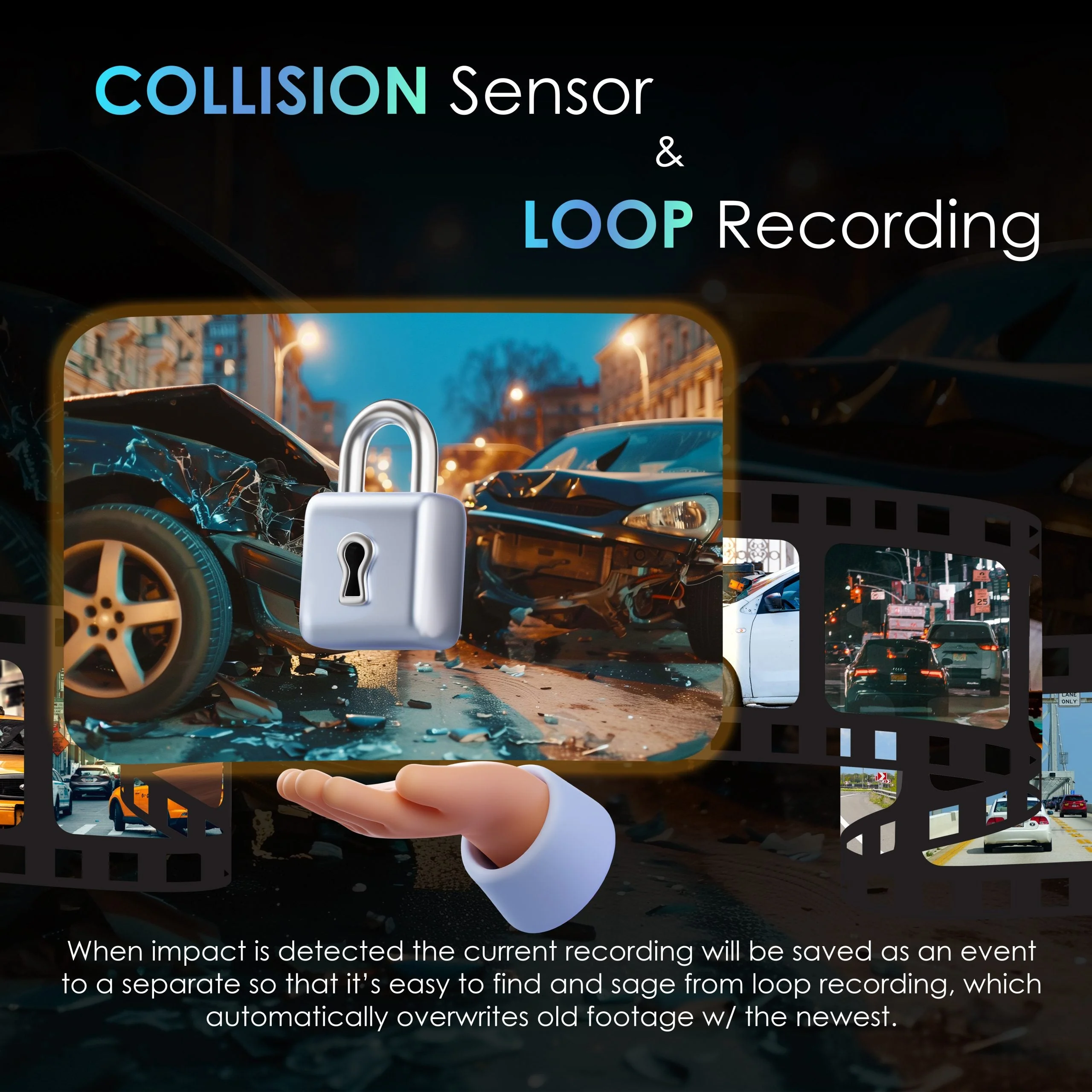 Rexing L4 Series 4-Channel Dash Cams with Ultra-Wide Angle, Wi-Fi, Night Vision, and GPS, App Control, Loop Recording, Collision Sensor - Image 4