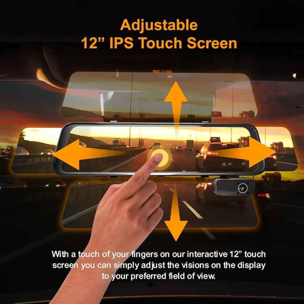 Rexing M3 3 Channel 1080p Front +1080p Cabin +1080p Rear Mirrored Dash Cam w/ GPS - Image 3