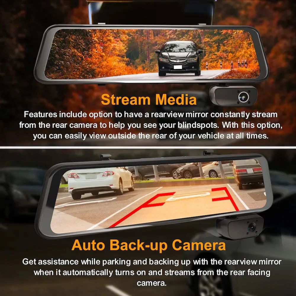 Rexing M3 3 Channel 1080p Front +1080p Cabin +1080p Rear Mirrored Dash Cam w/ GPS - Image 5