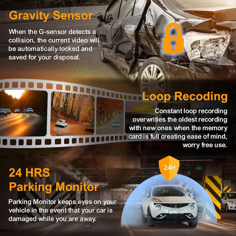 Rexing M3 3 Channel 1080p Front +1080p Cabin +1080p Rear Mirrored Dash Cam w/ GPS - Image 6