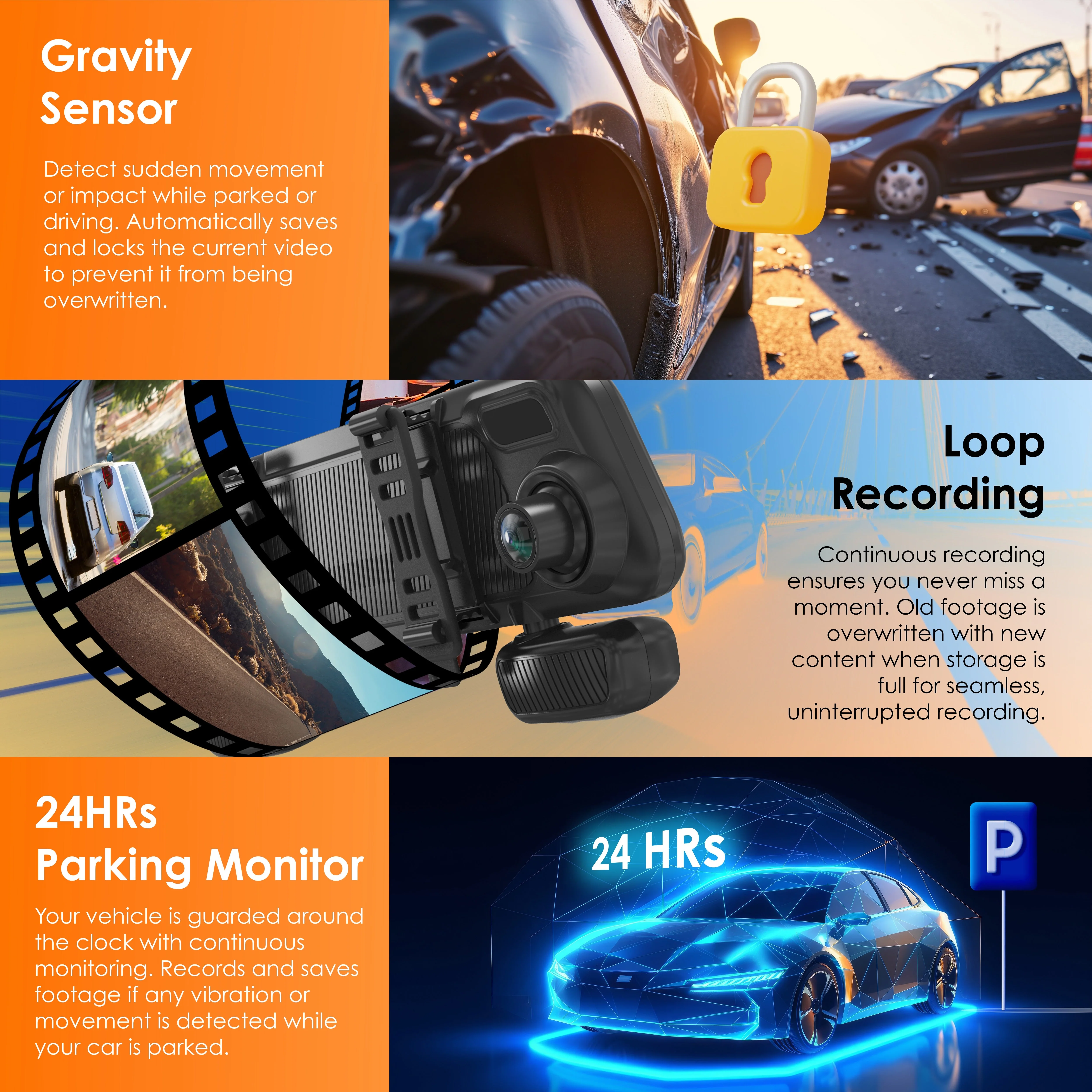 Rexing M4 4-CHANNEL MIRROR DASH CAM 12” Touch Screen Mirror Dash Cam, 1080p with GPS - Image 7
