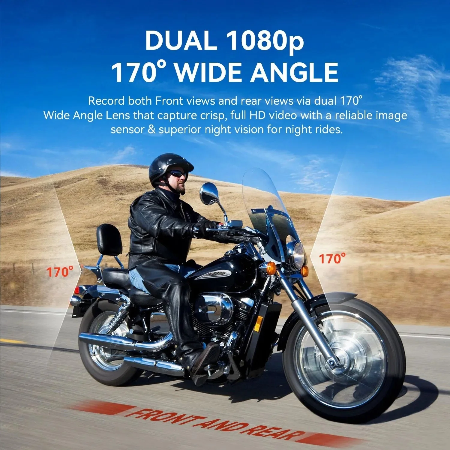 Rexing MTC1 Dual Camera Front and Rear 1080p Motorcycle Dash Cam with WiFi and GPS - Image 4