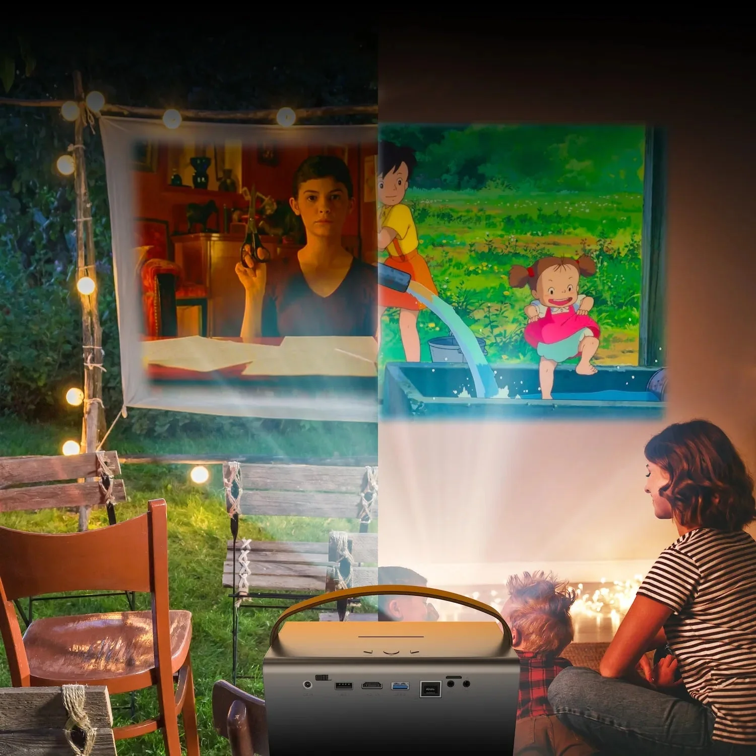 Rexing PV7 Pro Smart DLP Projector 600ANSI with 3D Projection, Wi-Fi, Bluetooth - Image 5