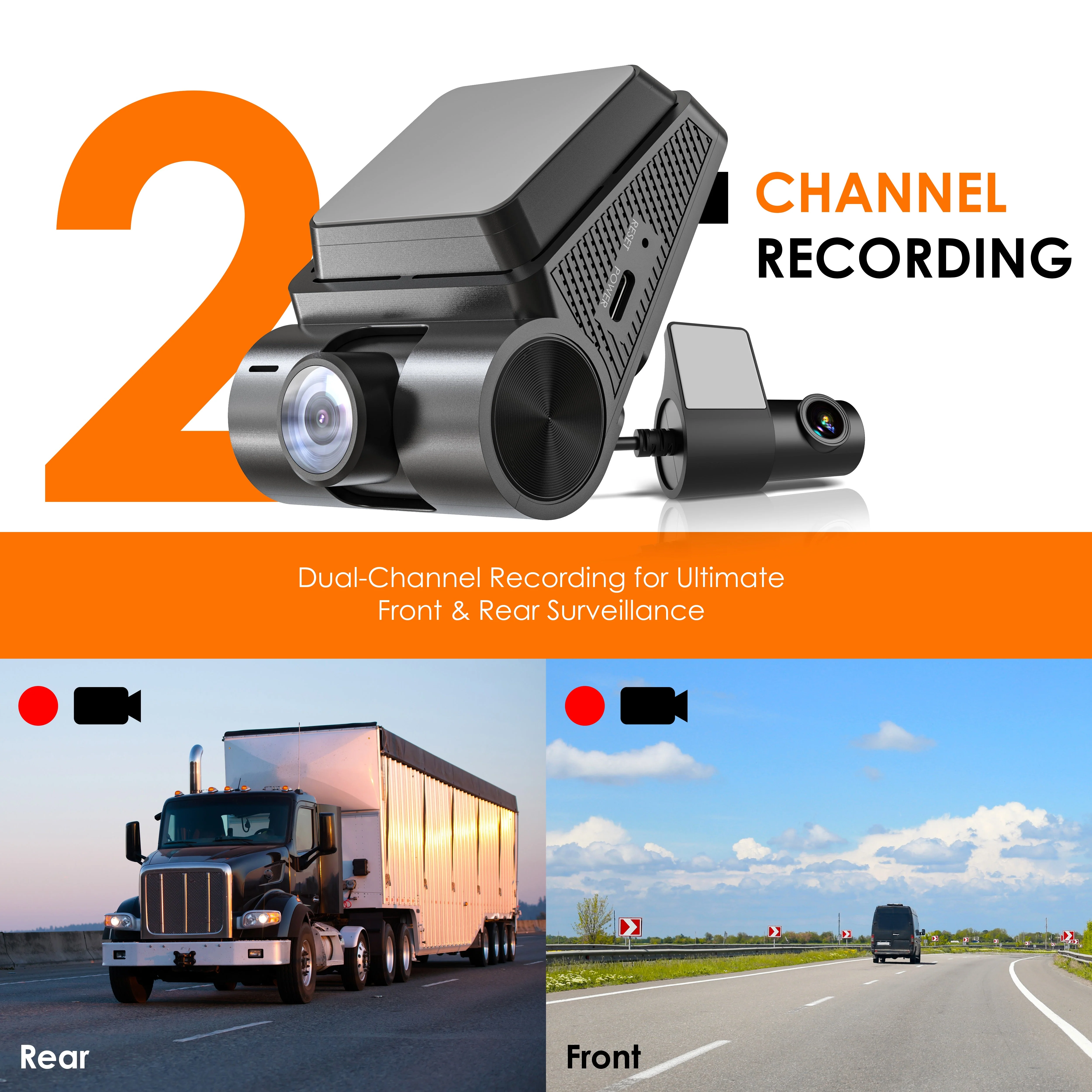 Rexing - V1P Flex X4 4K WiFi Dual Dash Cam - Black - Image 5