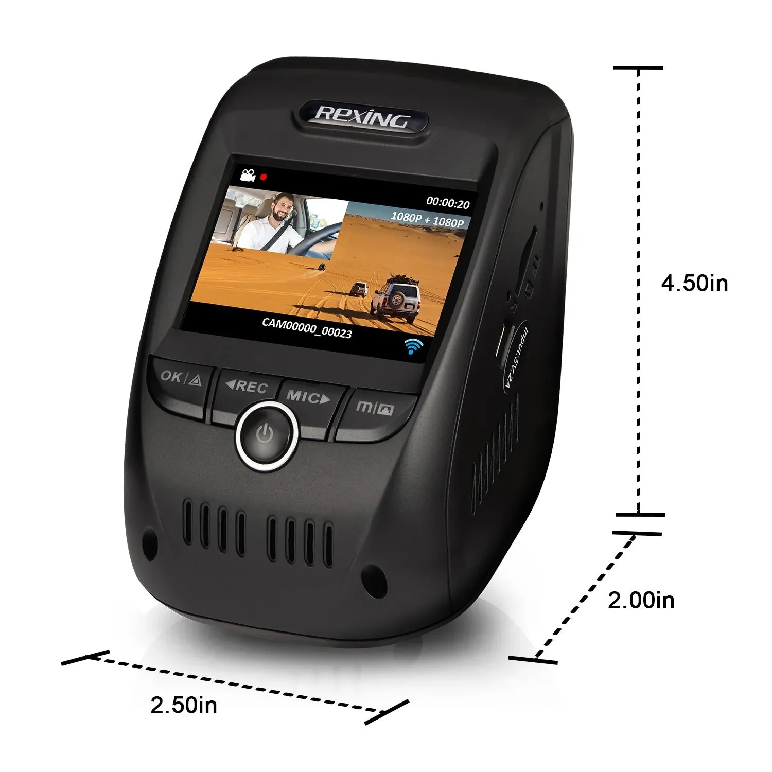 Rexing V1P Pro Dual 1080p Full HD Front and Rear Dash Cam with Wi-Fi and Built-in GPS Logger - Image 10