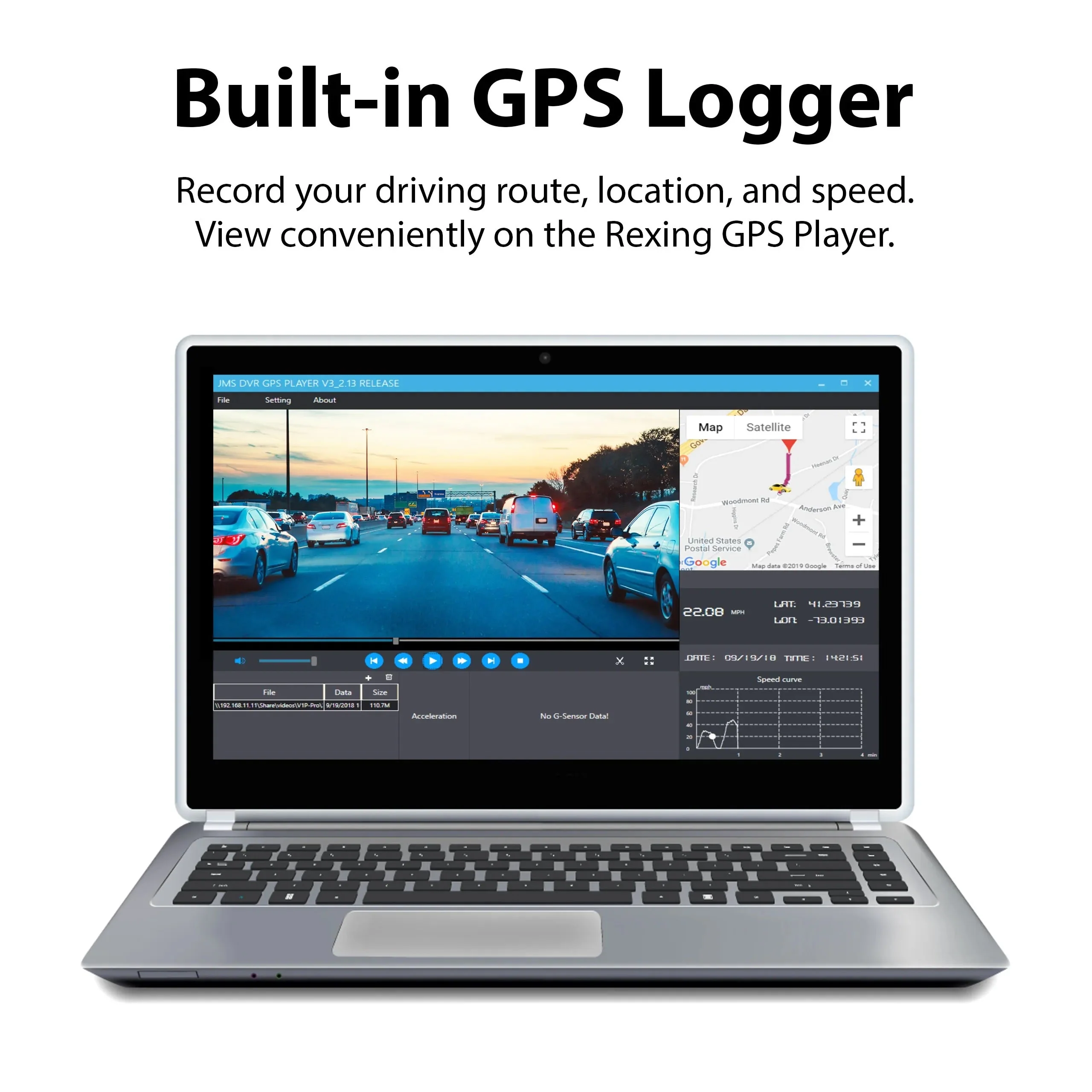 Rexing V1P Pro Dual 1080p Full HD Front and Rear Dash Cam with Wi-Fi and Built-in GPS Logger - Image 3