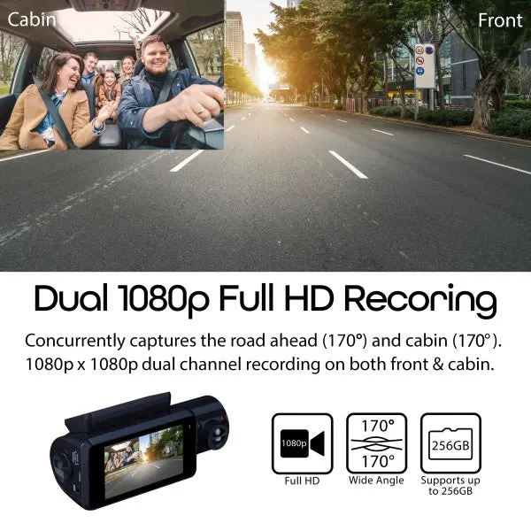 Rexing V3 Bundle Dual Camera Front and Inside Cabin Full HD 1080p with WiFi and Built-in GPS - Image 4