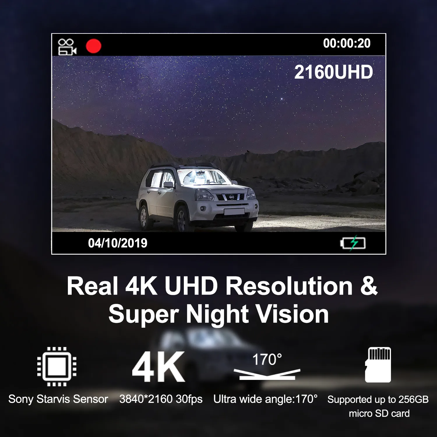 Rexing V5 Bundle Dash Cam 3-Channel Premium 4K with Wi-Fi and GPS - Image 3