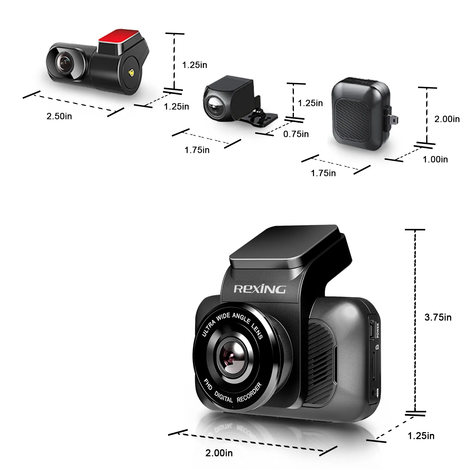 Rexing V5 Bundle Dash Cam 3-Channel Premium 4K with Wi-Fi and GPS - Image 8