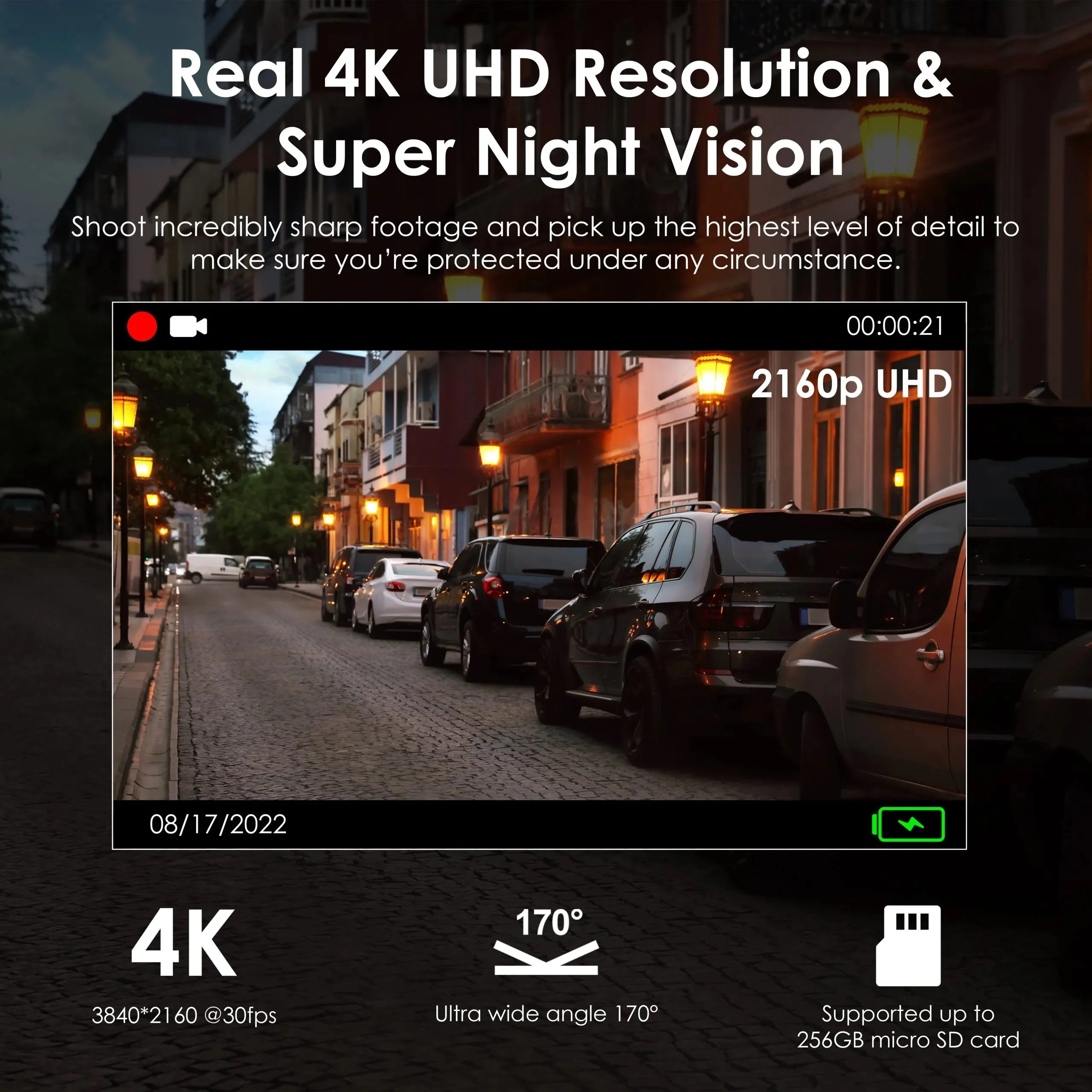 Rexing V55 Dash Cam – 4K Modular Capabilities, 5.0 GHz Wi-Fi, and GPS Car Dash Camera Recorder - Image 3