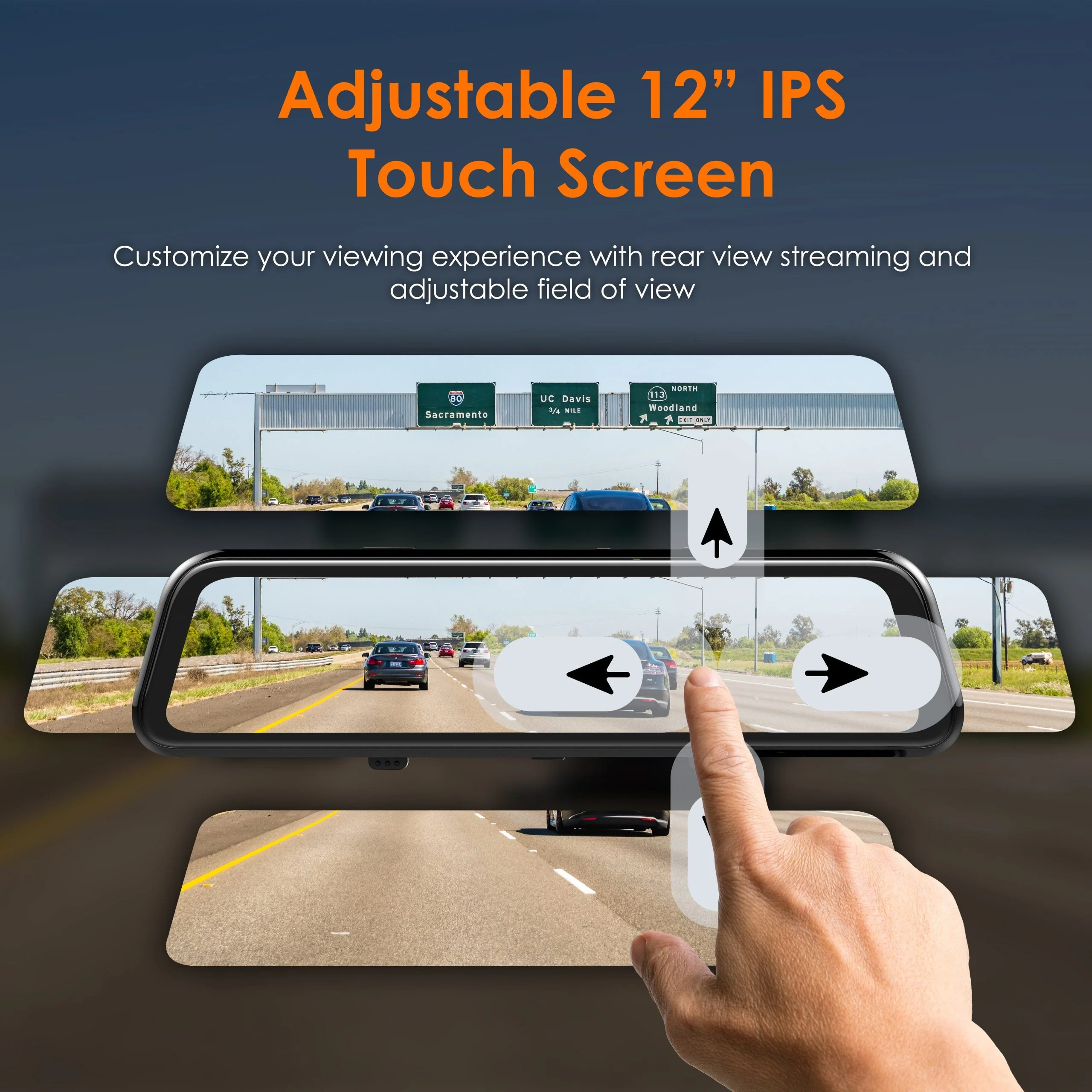 RexingUSA M2 MAX – 2-Channel Mirror Dash Cam w/ 12” IPS Touch Screen, 4K + 1080p, Wi-Fi, GPS, ADAS,Loop Recording, Backup Camera, Parking Mode, Collision Detection - Image 3