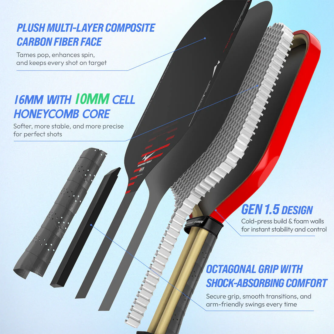 Rhythm Pickleball Paddle - Elongated - Image 3