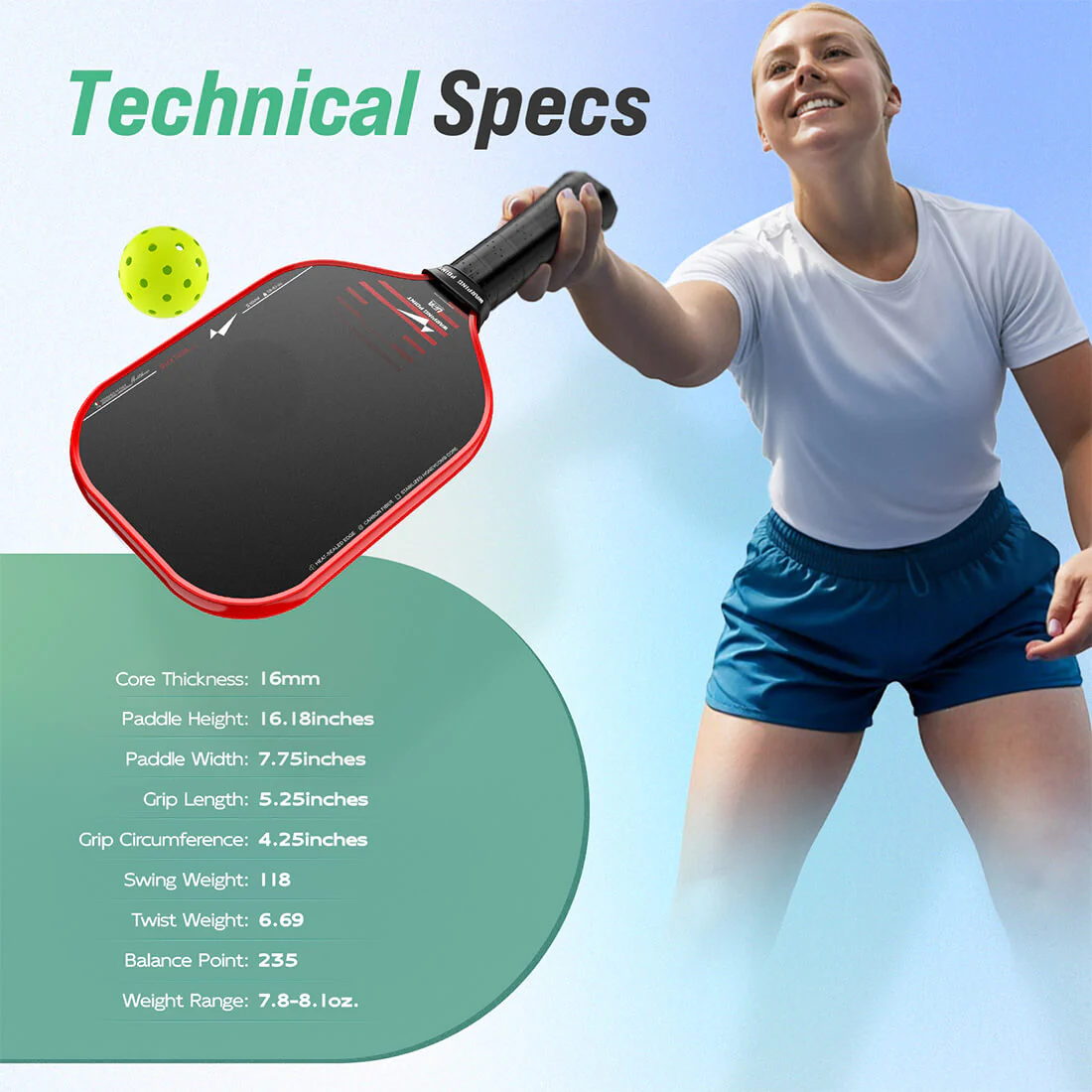 Rhythm Pickleball Paddle - Elongated - Image 4