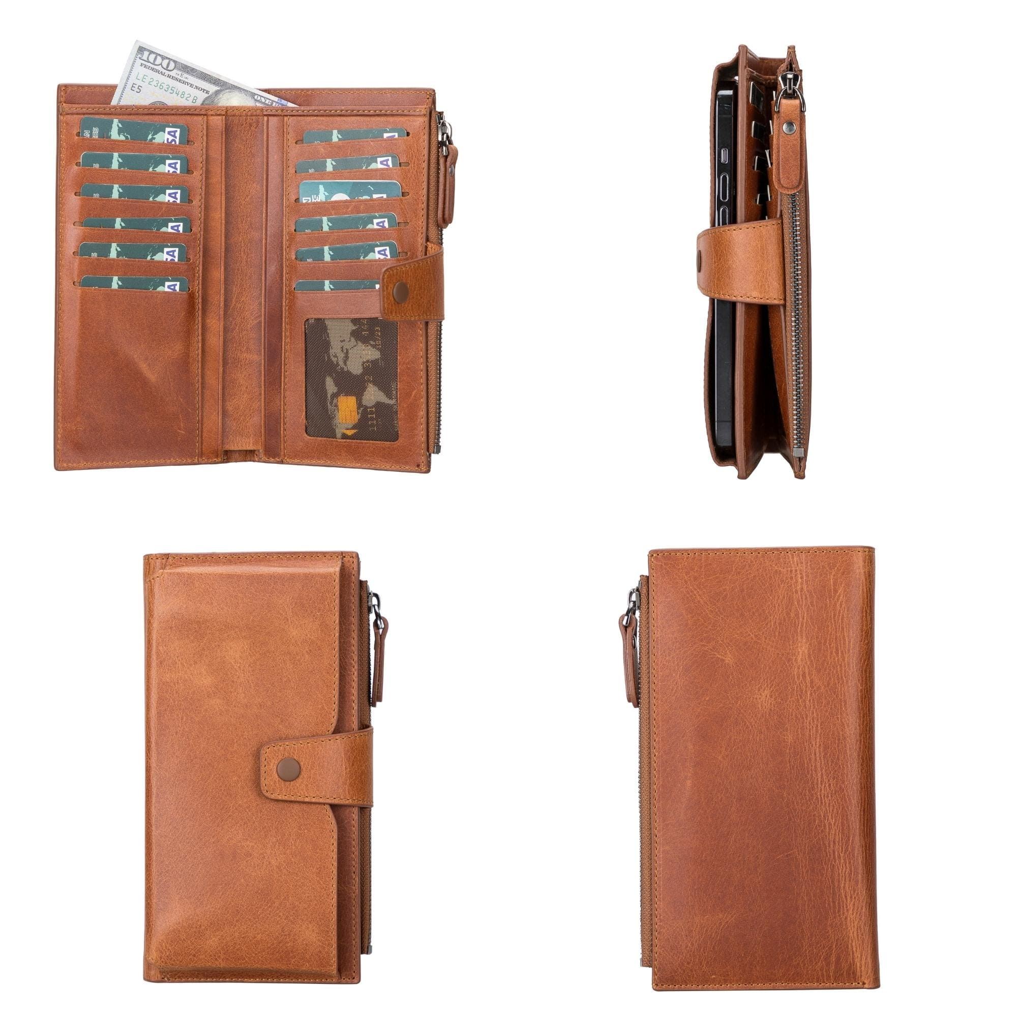 Riverton Women's Leather Wallet with Cell Phone Section - Image 6