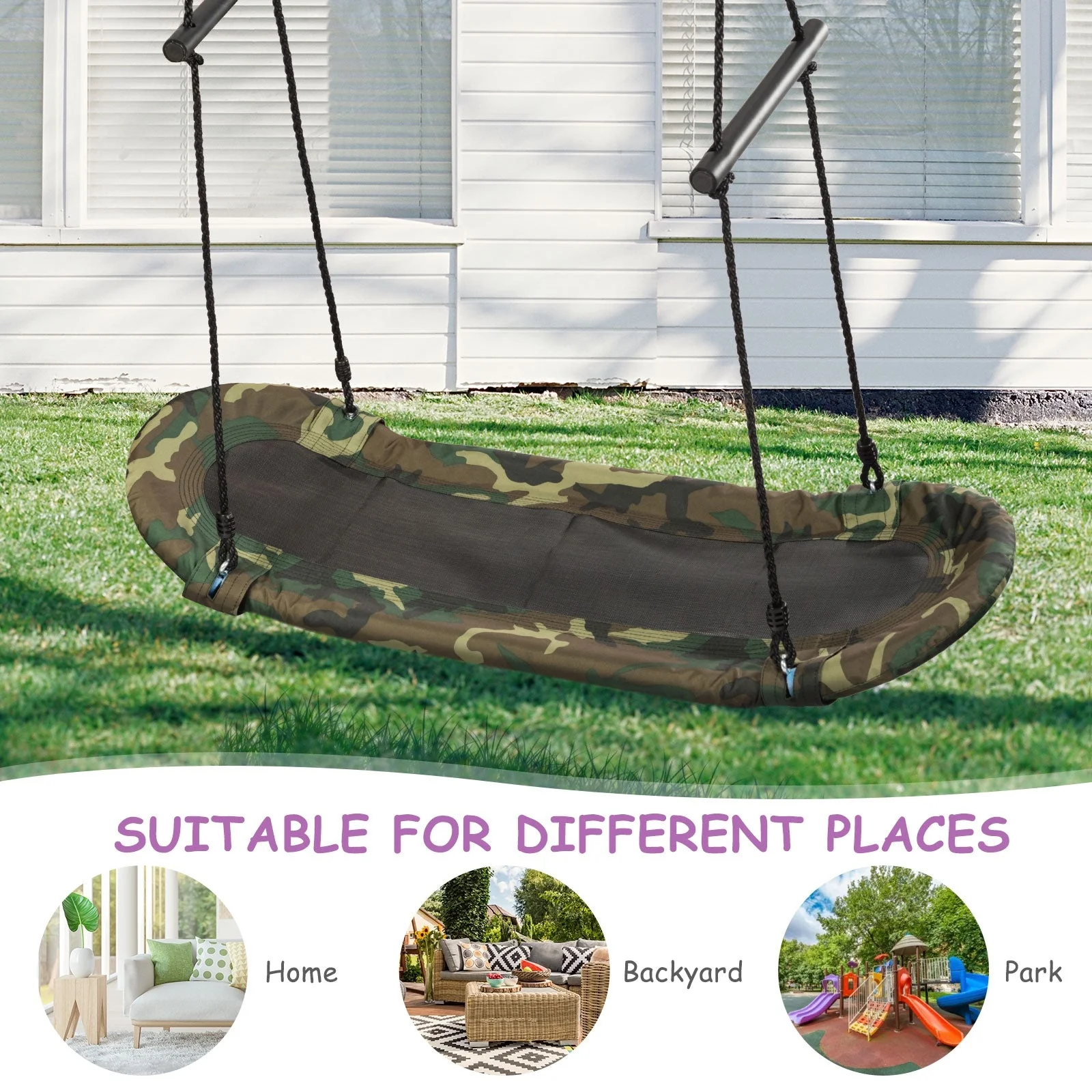 Saucer Tree Swing Surf Kids Outdoor Adjustable Swing Set - Image 2